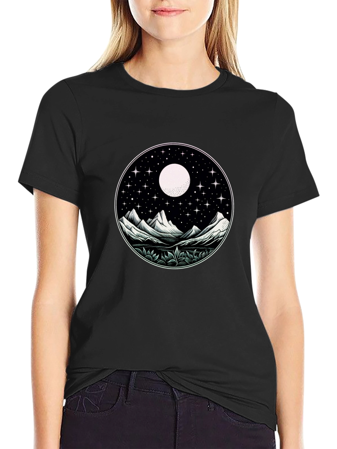 Night Sky Mountain Graphic Tee - Unisex