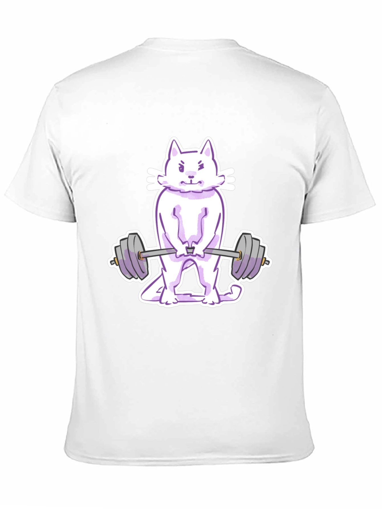 Cat Lifting Weights Graphic Tee - Black