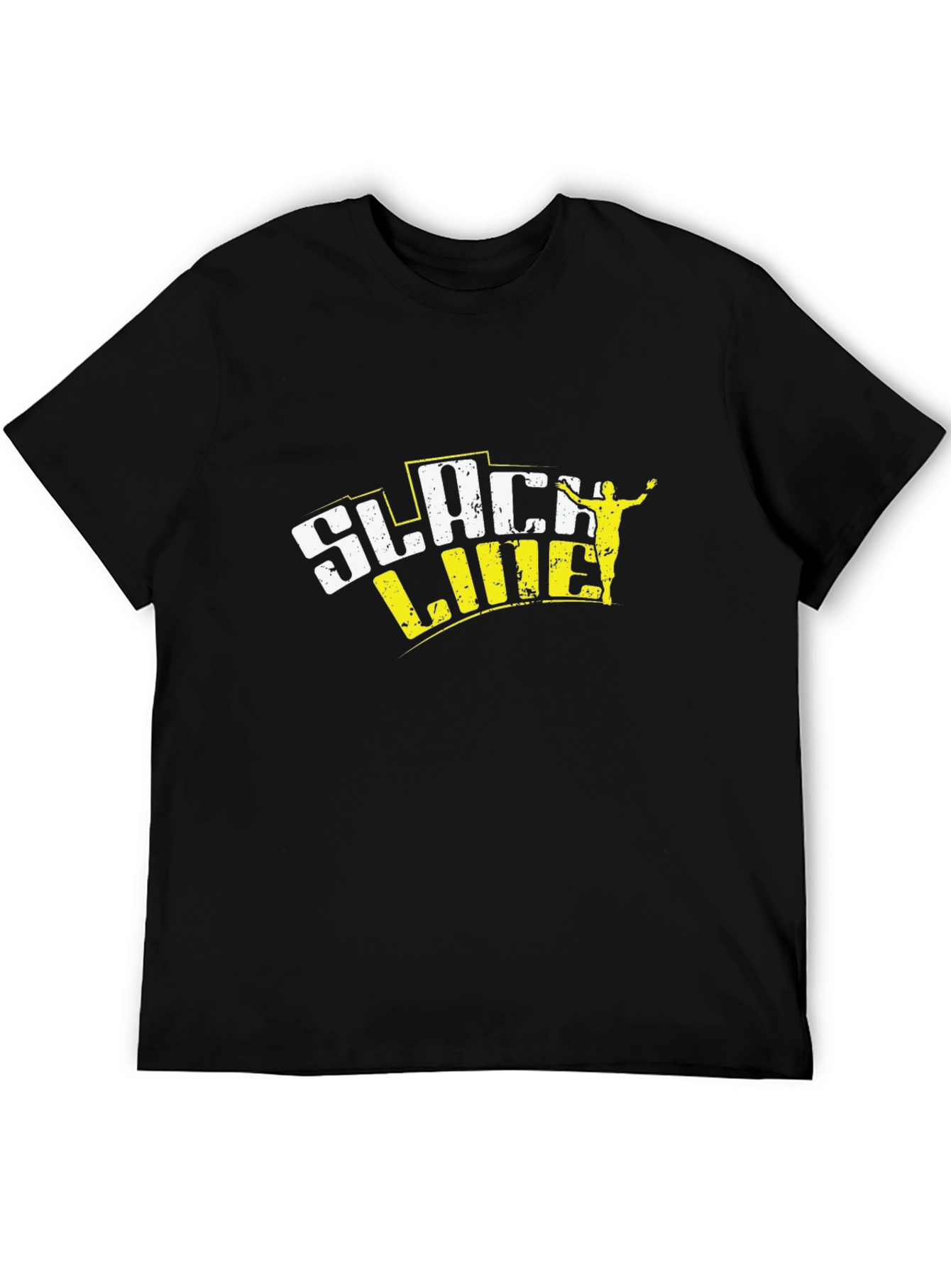 Slackline Graphic Tee - Black Cotton Blend T-Shirt