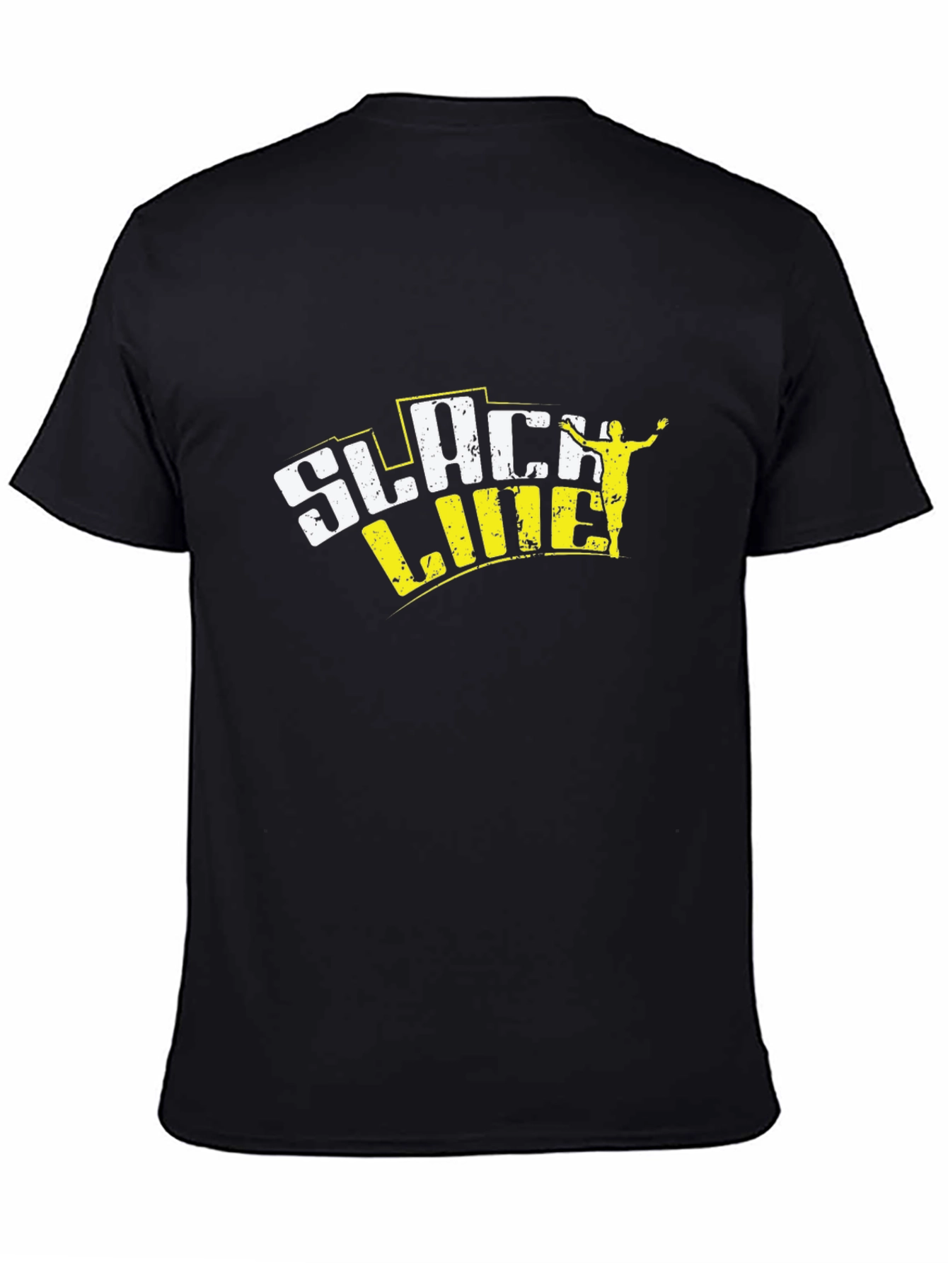 Slackline Graphic Tee - Black Cotton Blend T-Shirt