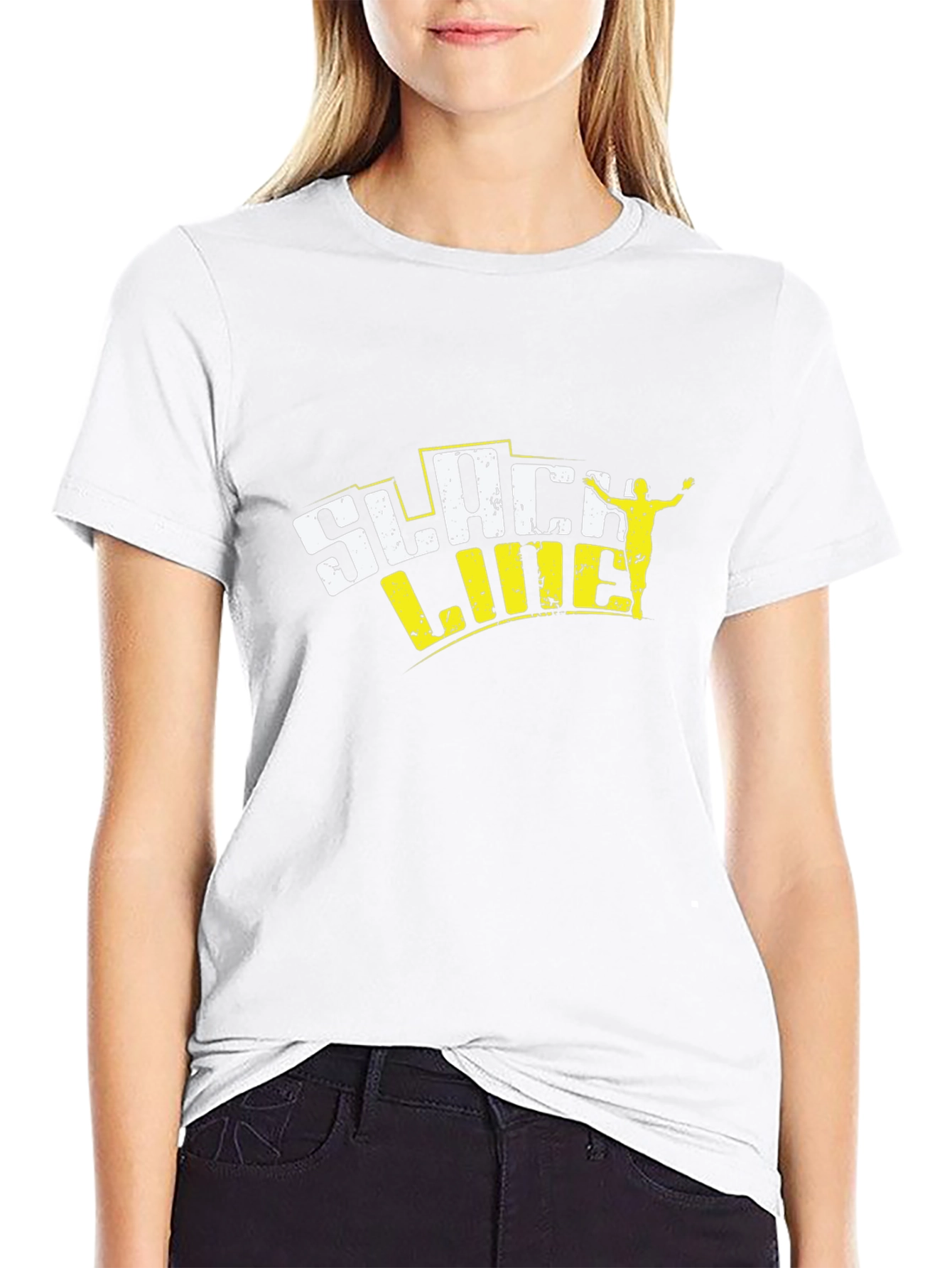 Slackline Graphic Tee - Black Cotton Blend T-Shirt