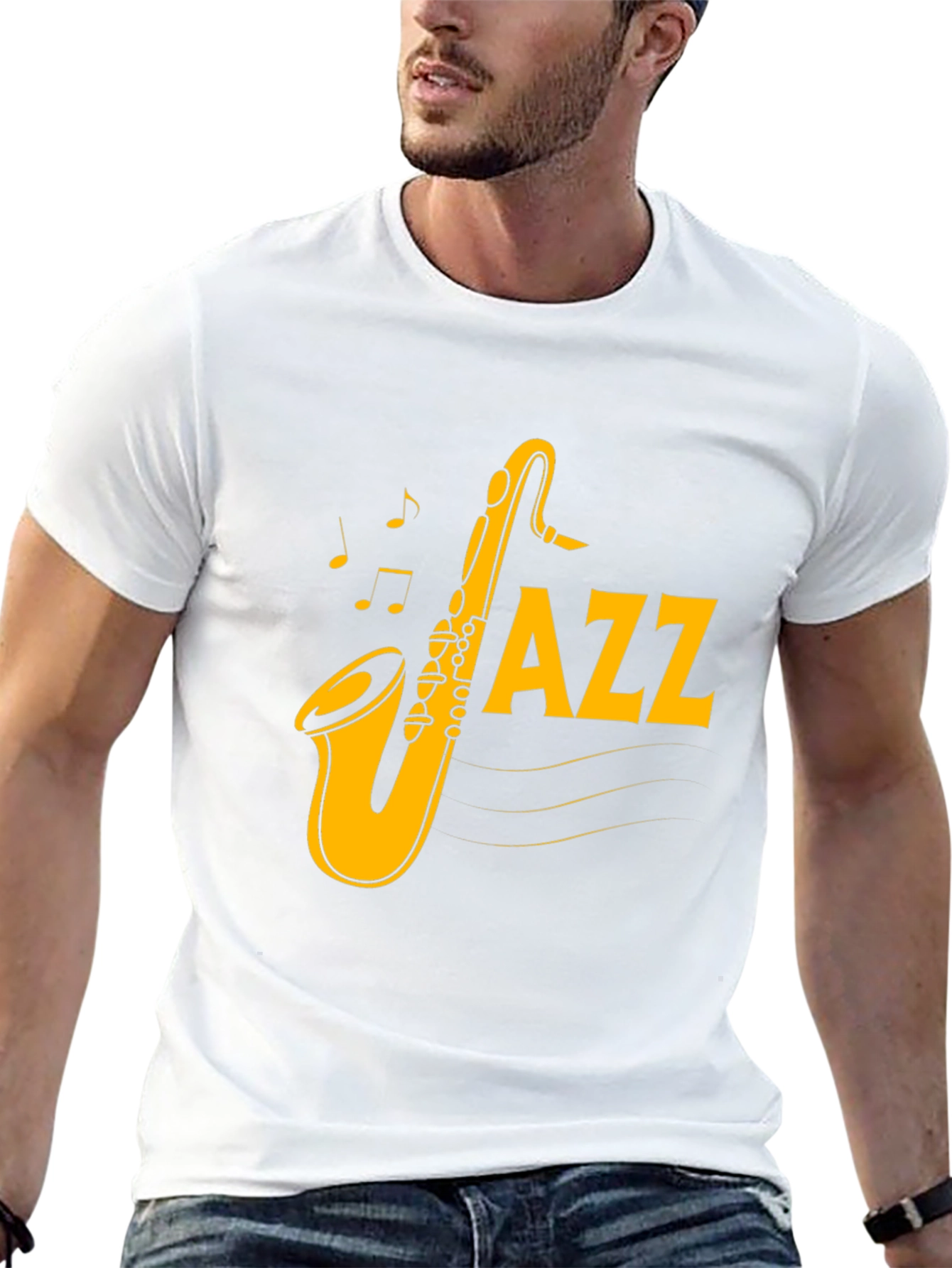 Jazz Saxophone Graphic Black T-Shirt