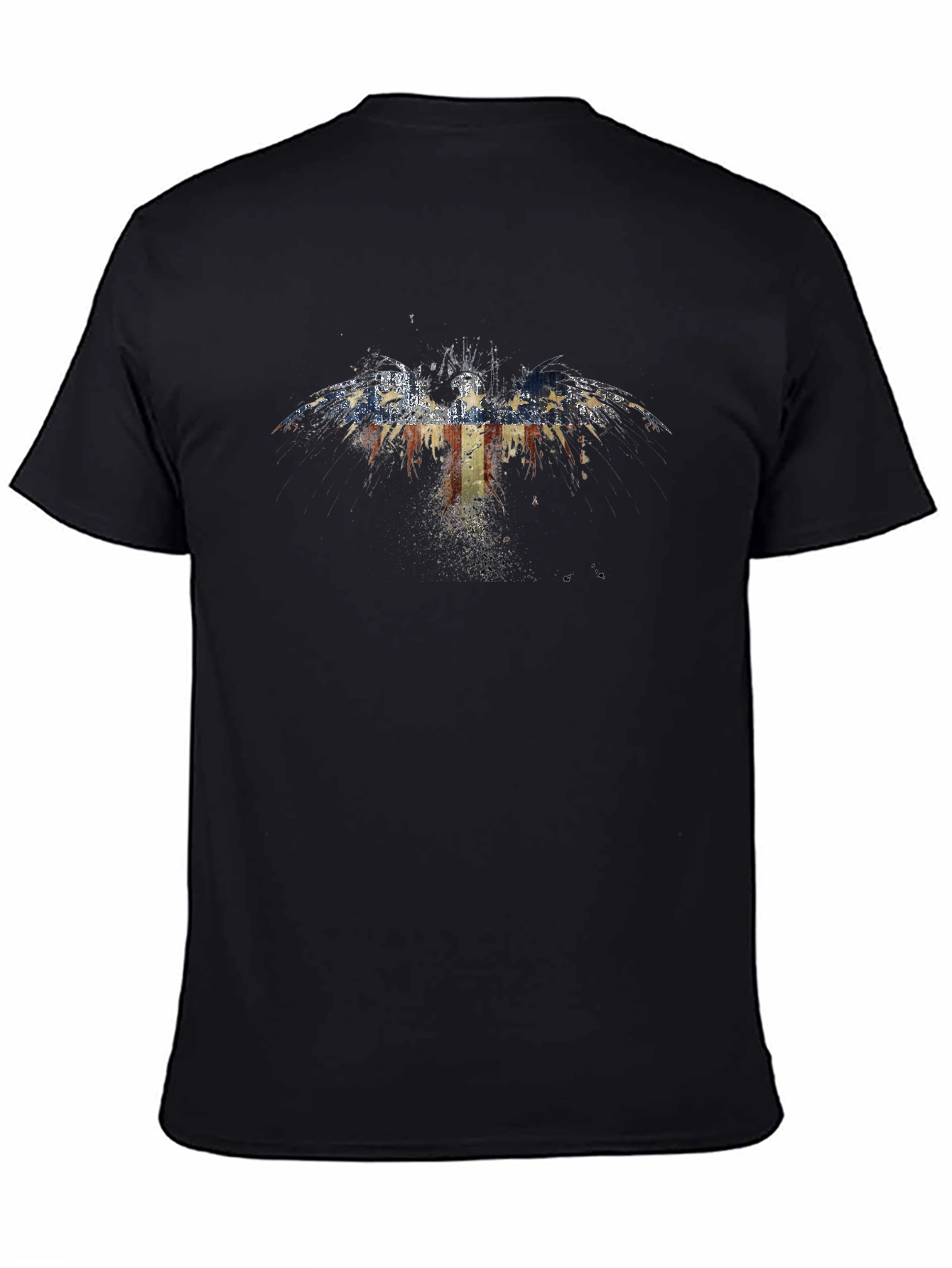 American Flag Eagle Graphic Black T-Shirt