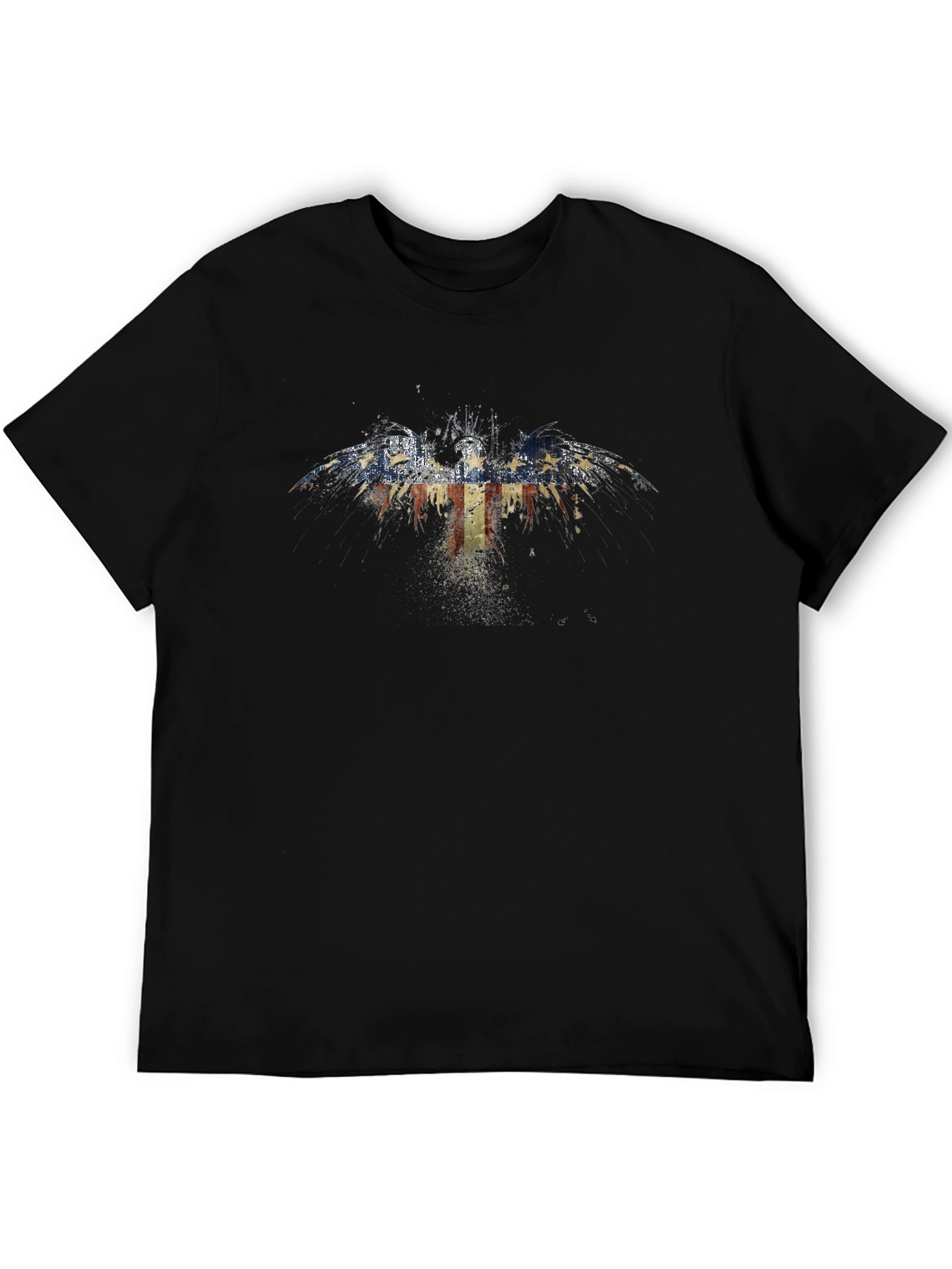 American Flag Eagle Graphic Black T-Shirt