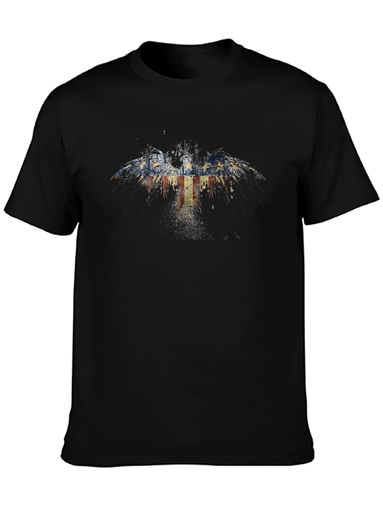 American Flag Eagle Graphic Black T-Shirt