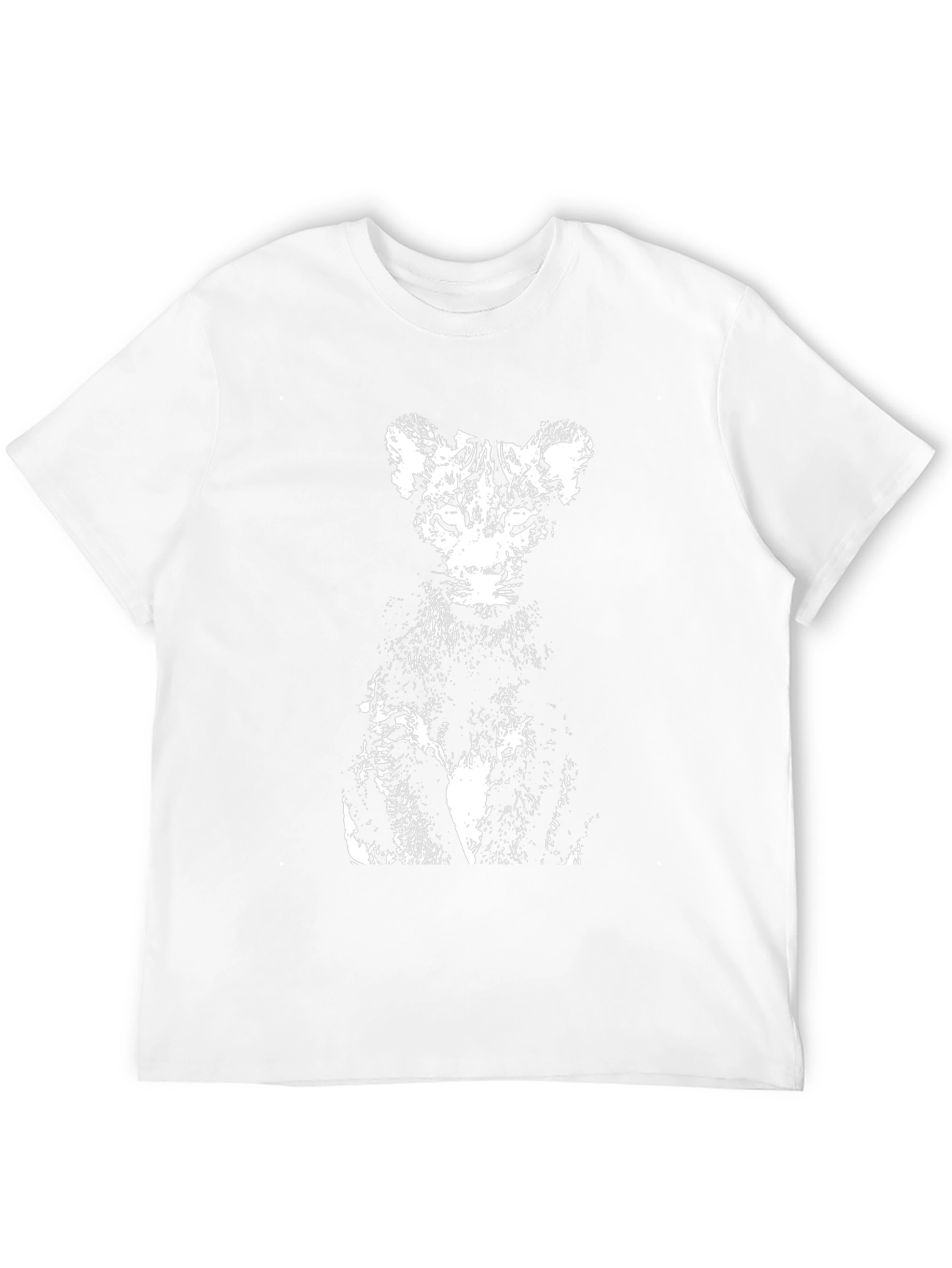 Abstract Cat Graphic Tee - Black