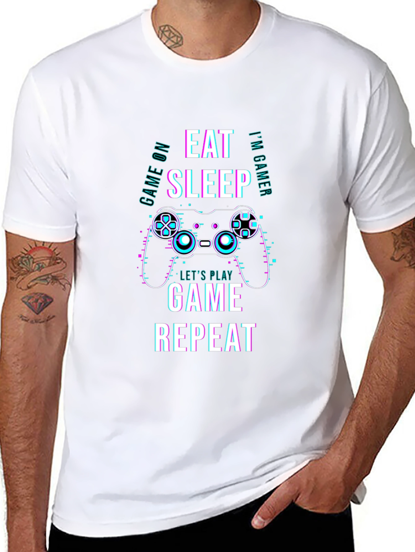 Eat Sleep Game Repeat T-Shirt - Gamer Apparel