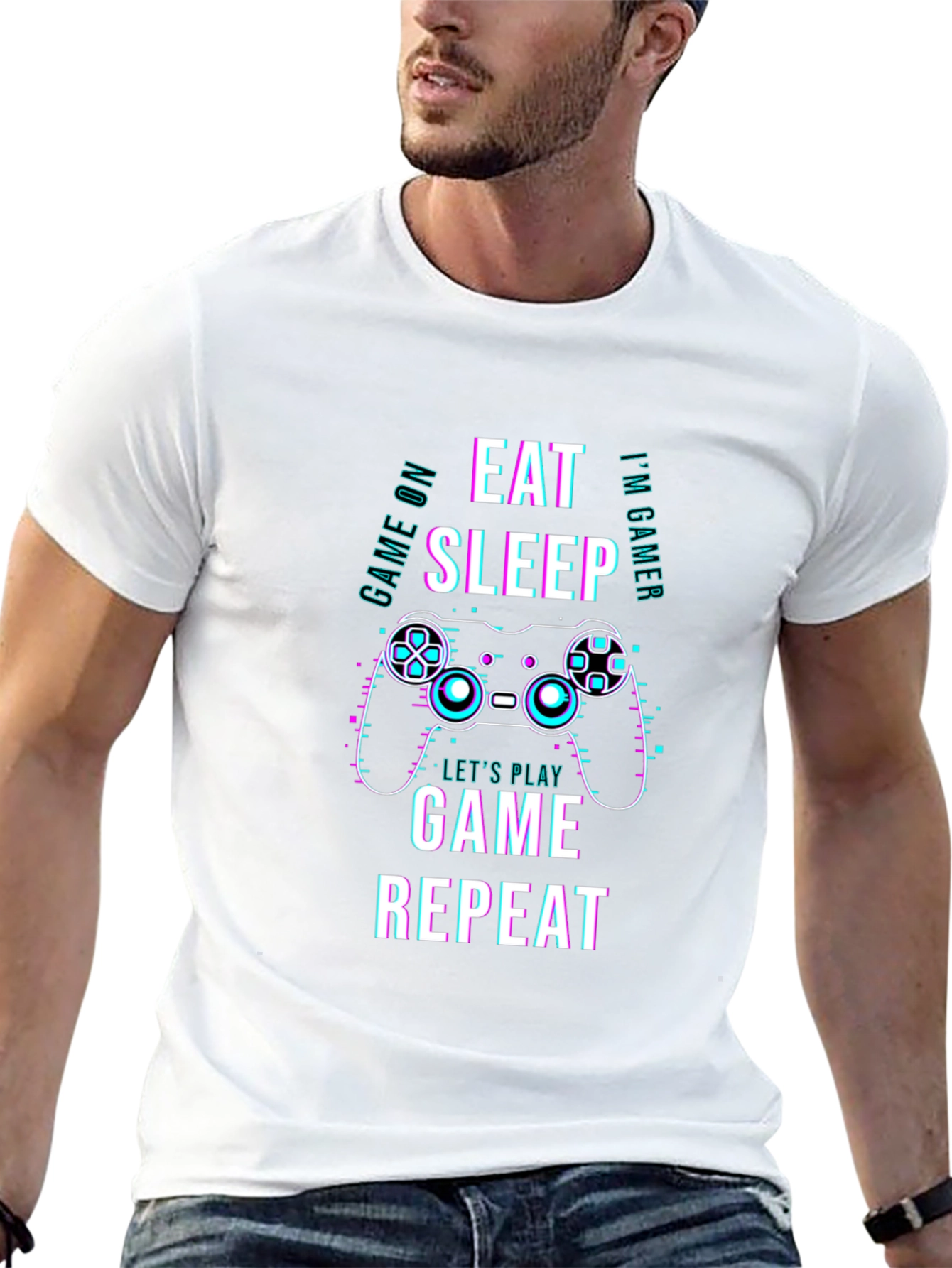 Eat Sleep Game Repeat T-Shirt - Gamer Apparel