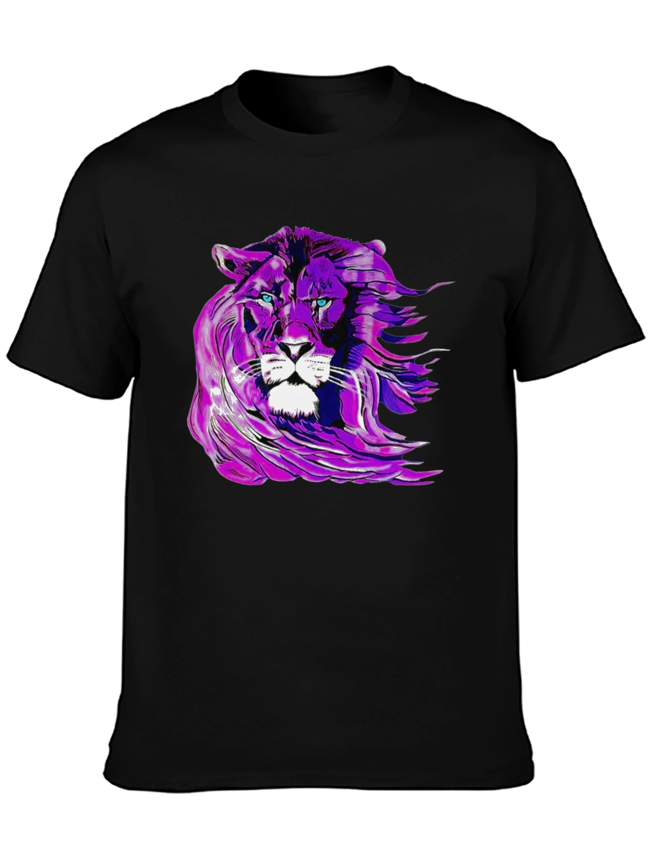 Purple Lion Graphic Tee - Unique Mens T-Shirt