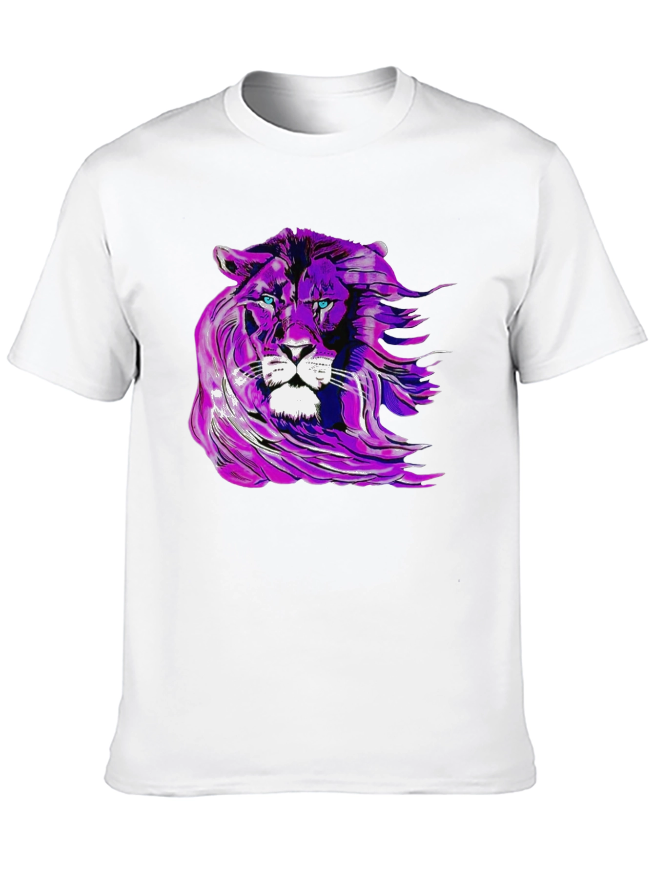 Purple Lion Graphic Tee - Unique Mens T-Shirt