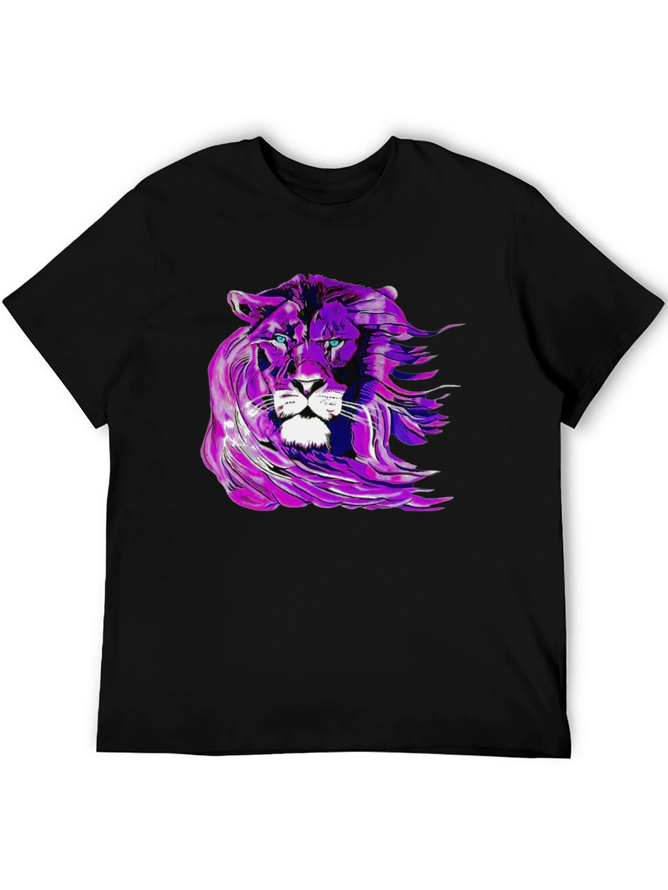 Purple Lion Graphic Tee - Unique Mens T-Shirt