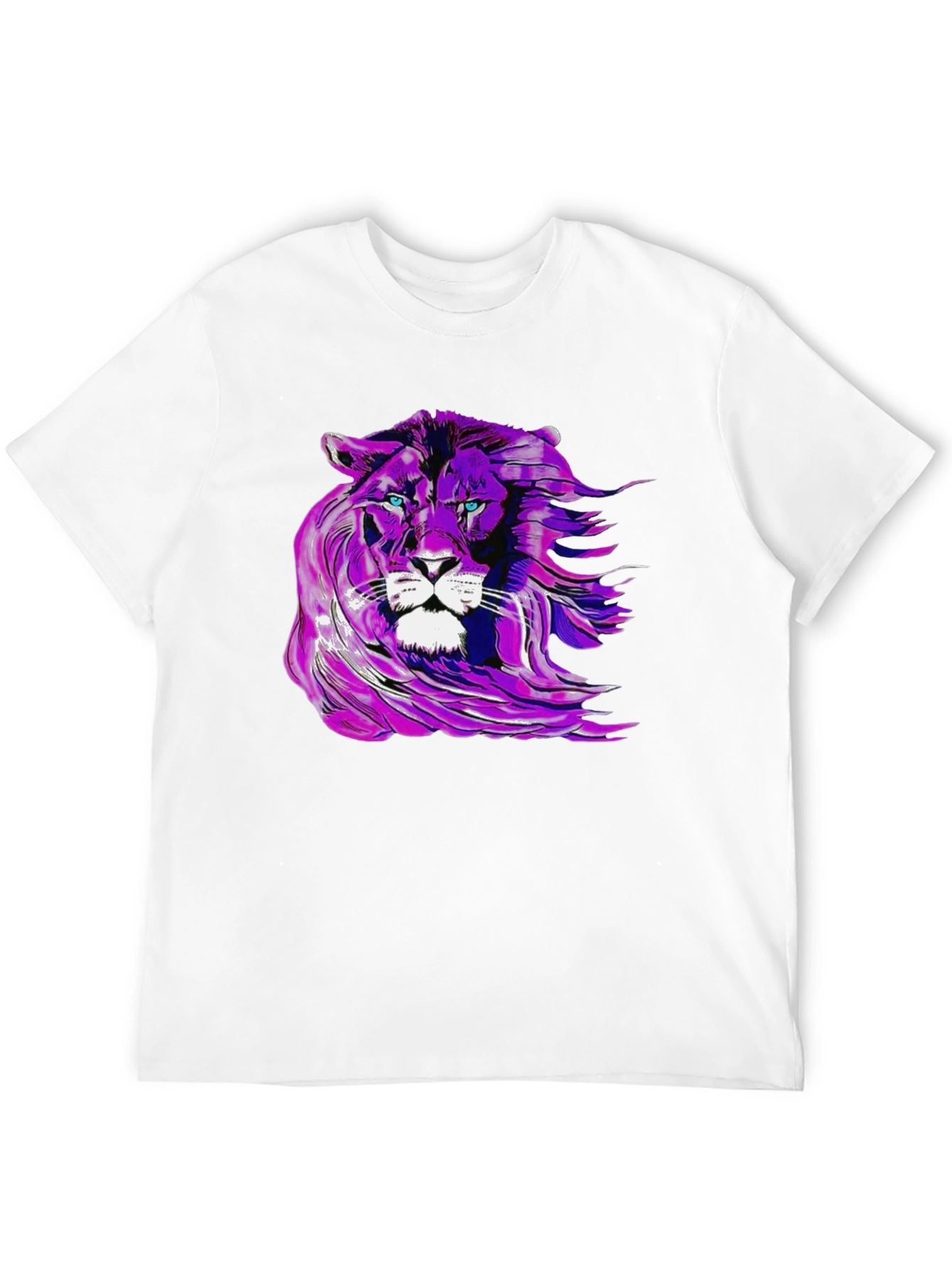 Purple Lion Graphic Tee - Unique Mens T-Shirt