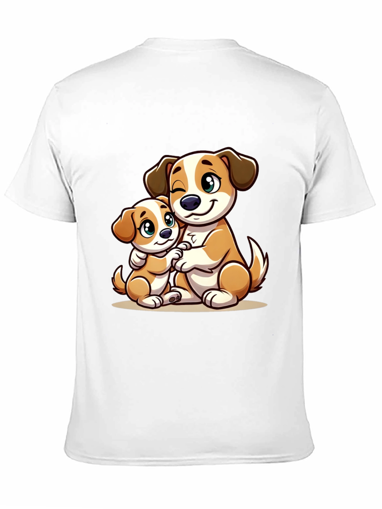 Cute Dog Hug T-Shirt - Black