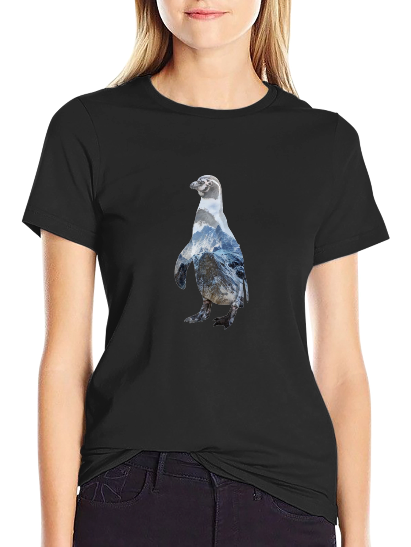 Penguin Graphic Black T-Shirt