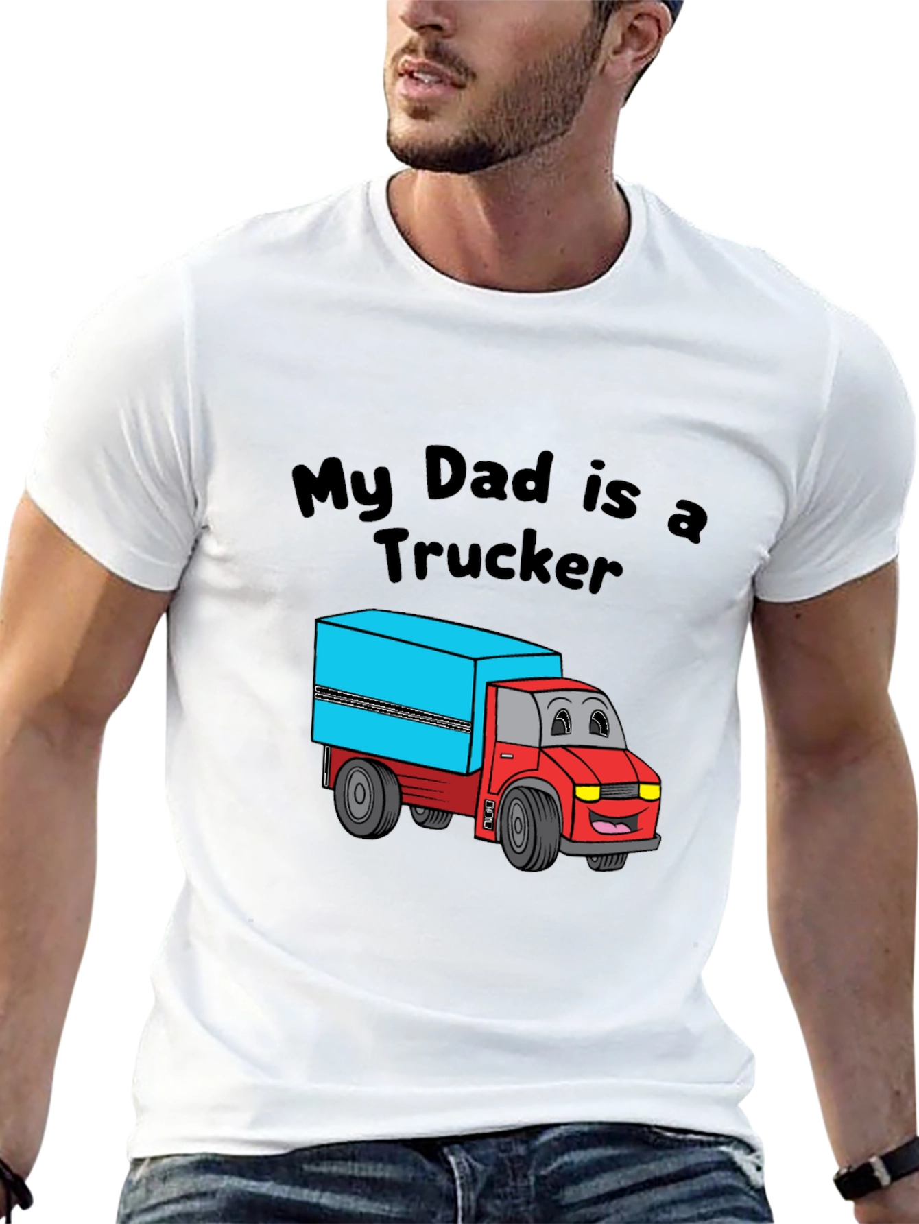 My Dad is a Trucker Black T-Shirt