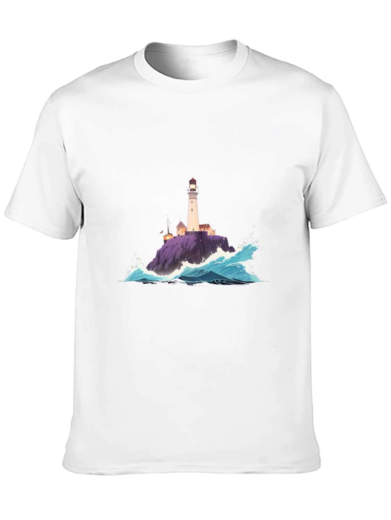 Lighthouse Wave Graphic Tee - Coastal Style