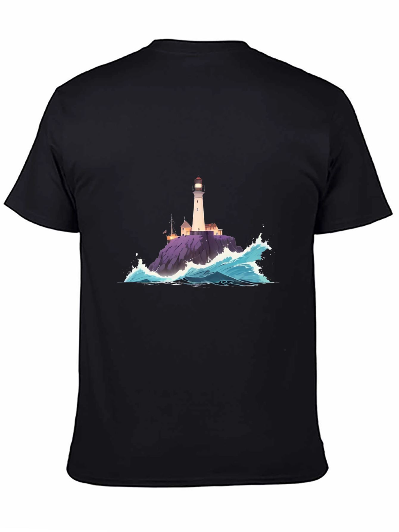 Lighthouse Wave Graphic Tee - Coastal Style