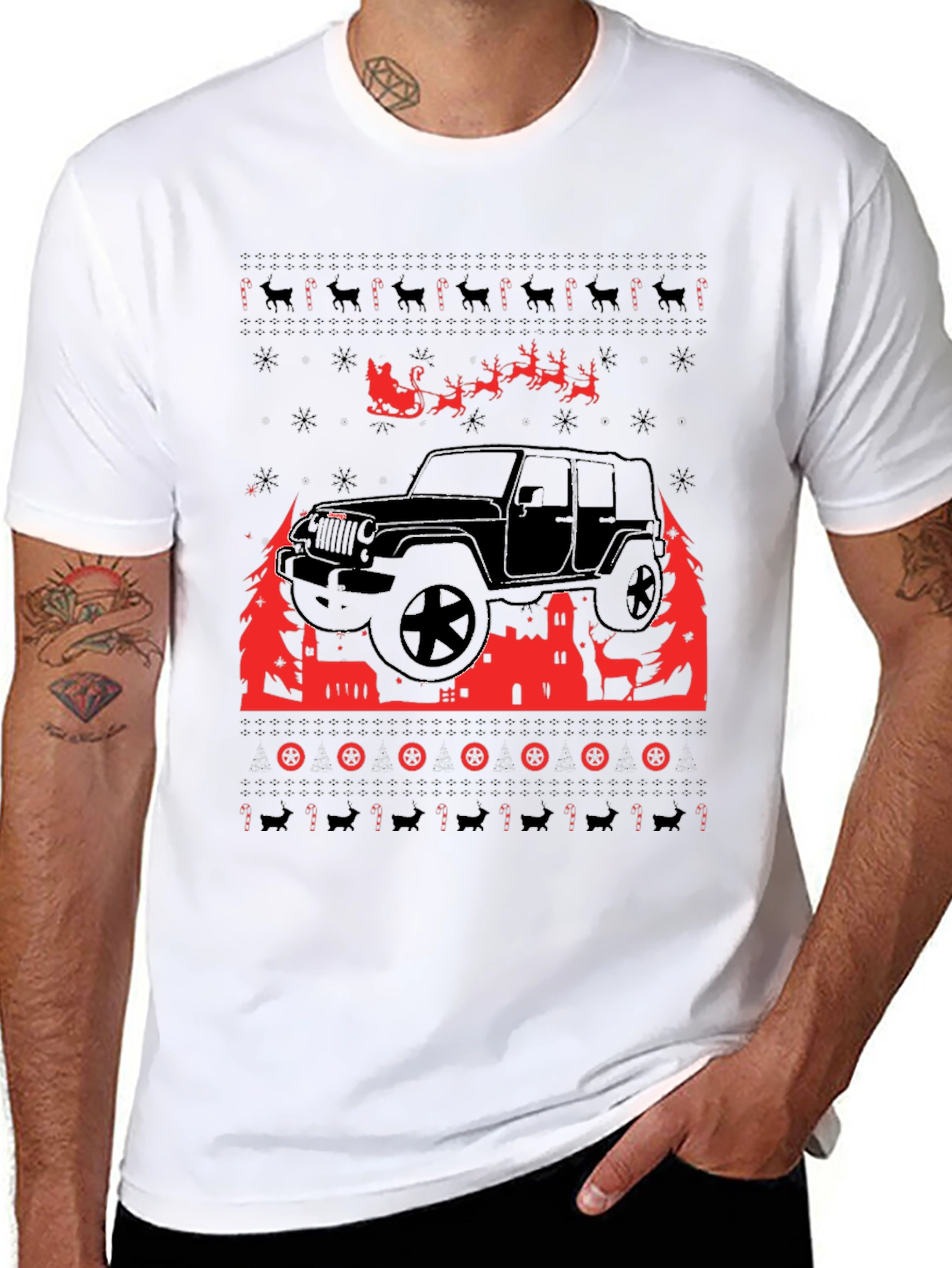 Festive 4x4 Christmas Sweater T-Shirt