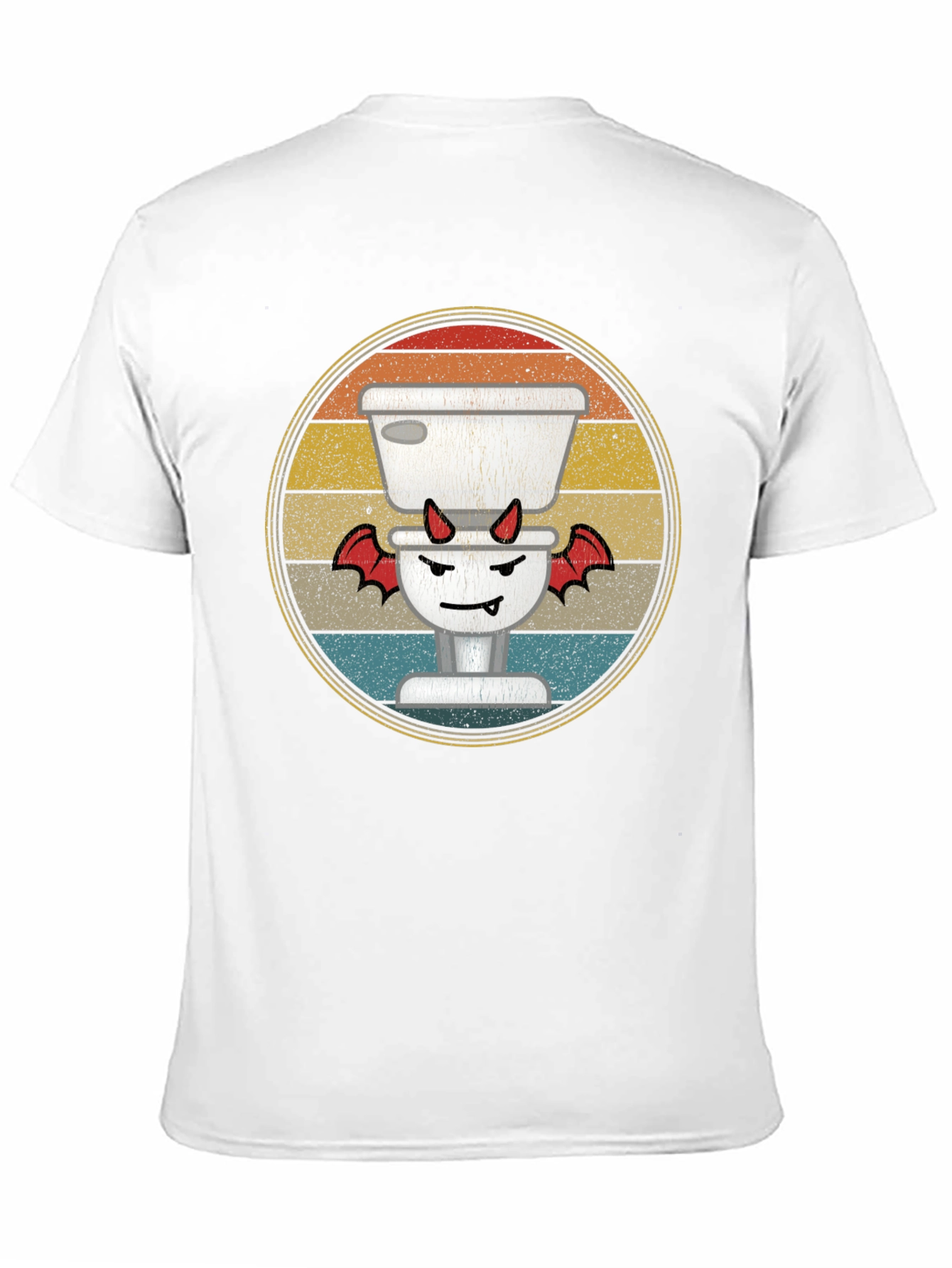 Toilet Devil T-Shirt: Retro Funny Halloween Tee