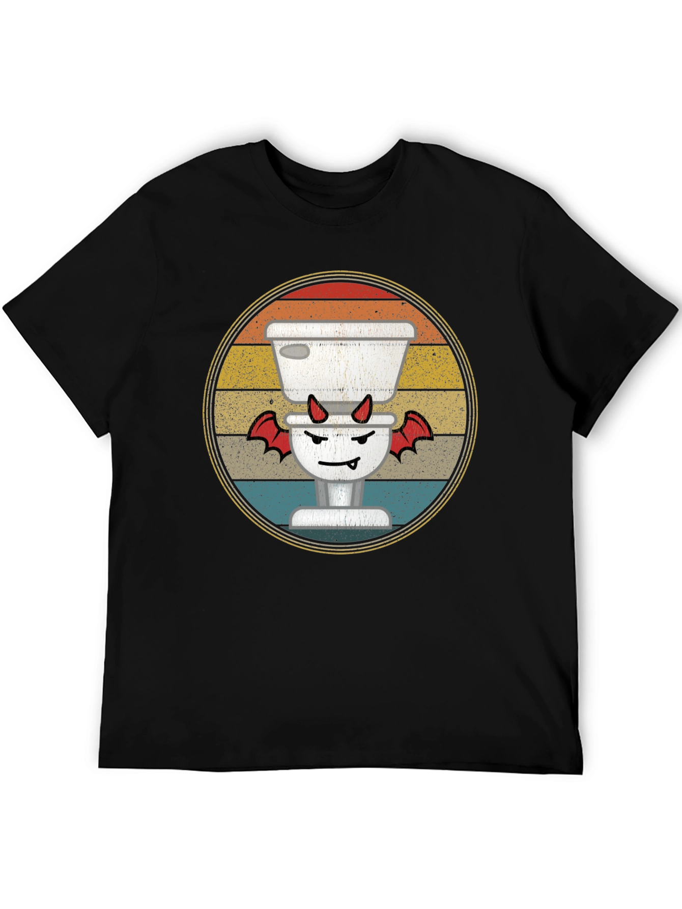 Toilet Devil T-Shirt: Retro Funny Halloween Tee