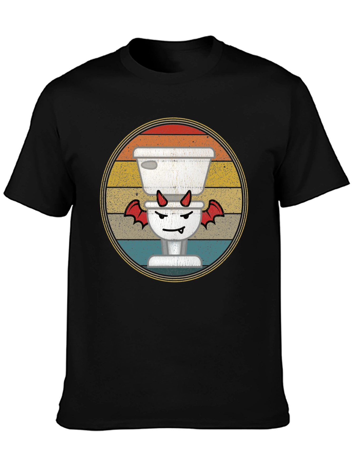 Toilet Devil T-Shirt: Retro Funny Halloween Tee
