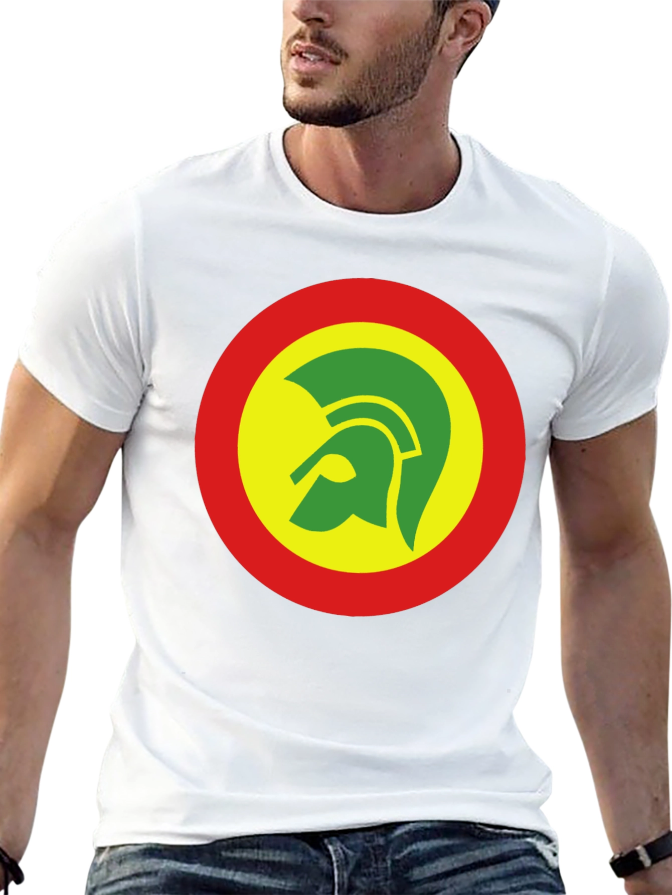 Rasta Trojan Helmet Graphic Tee - Black