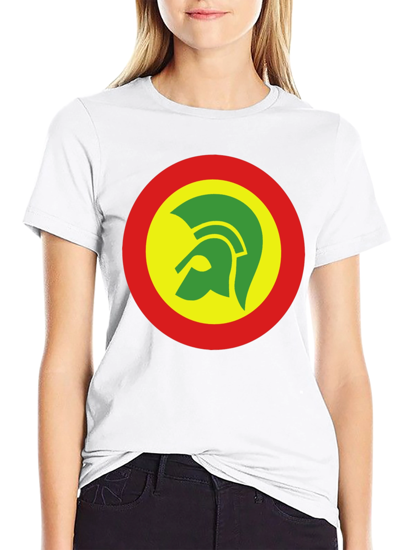 Rasta Trojan Helmet Graphic Tee - Black