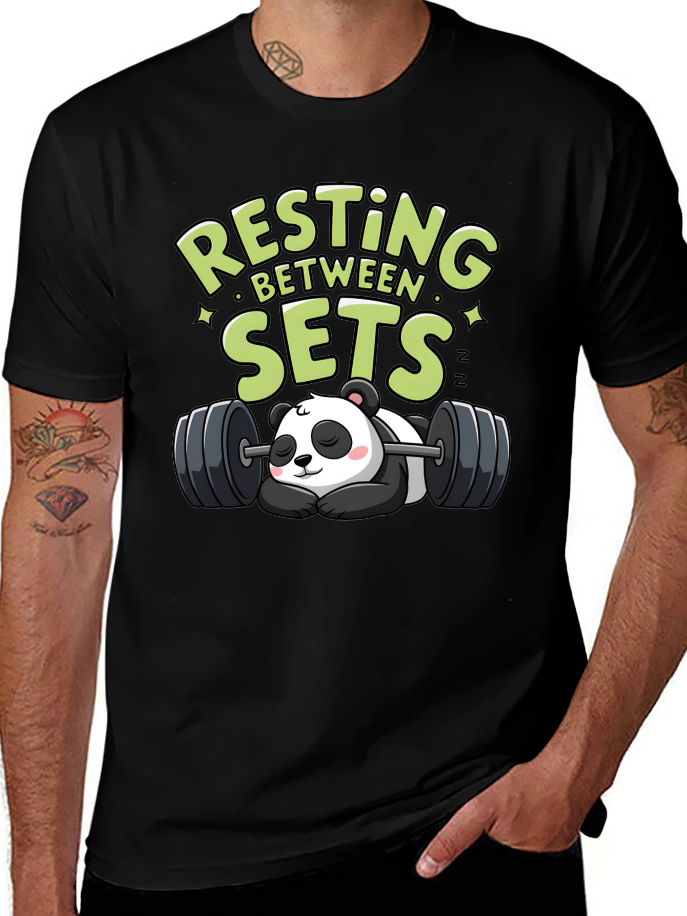 Resting Between Sets Panda Graphic Tee