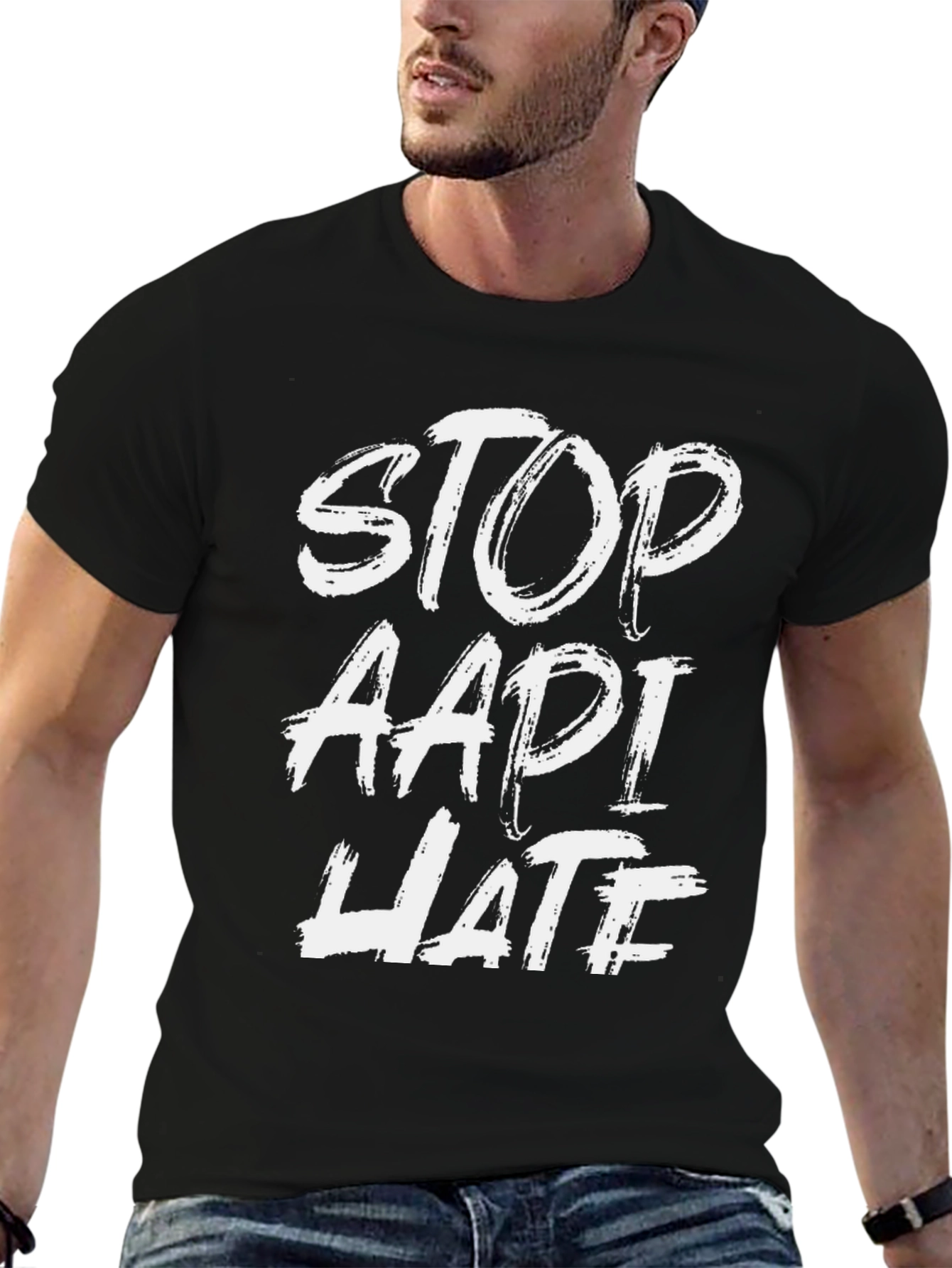 Stop AAPI Hate Black Graphic Tee