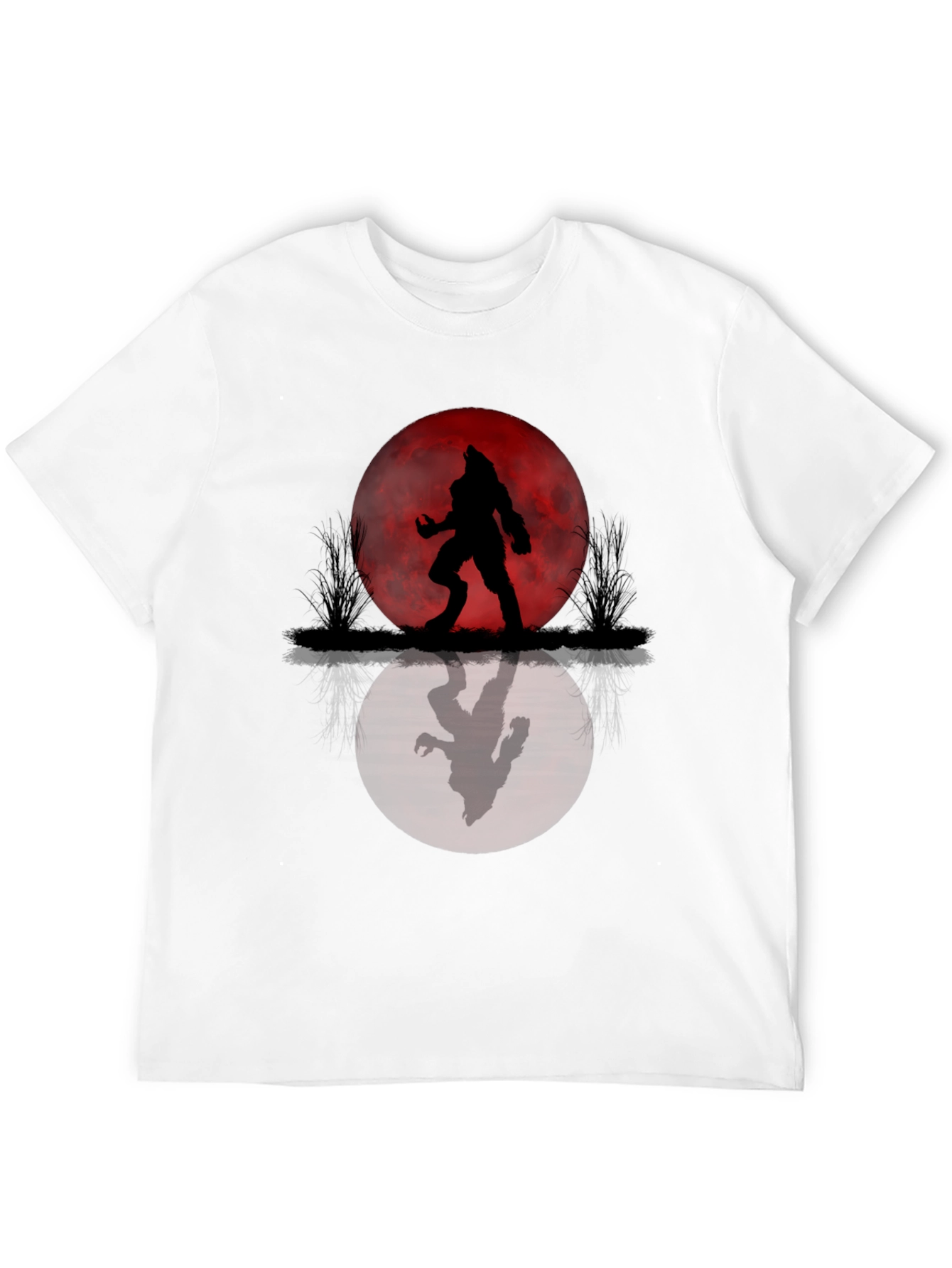 Werewolf Moon Graphic Tee - Black Cotton Blend