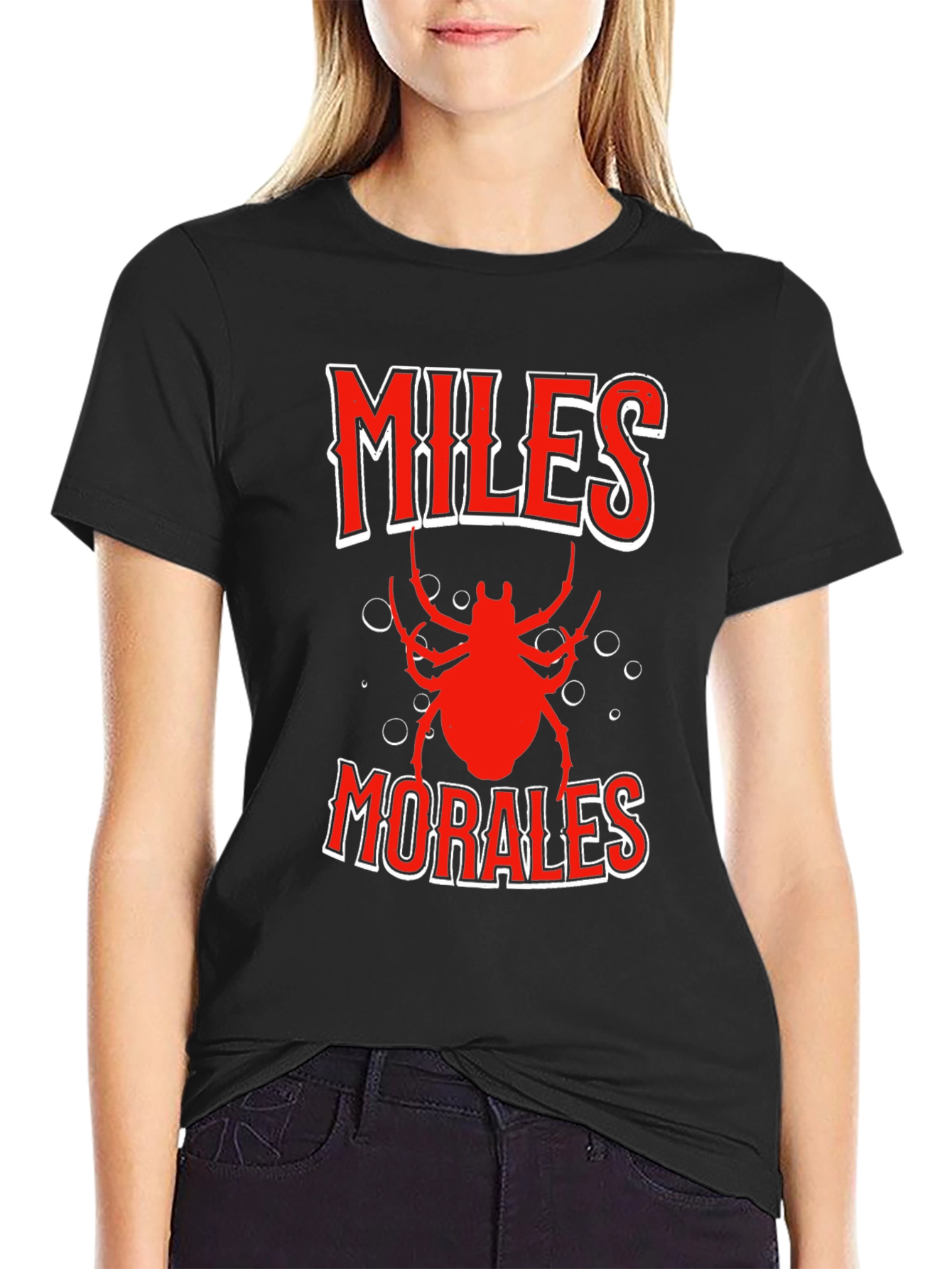 Miles Morales Spider-Man Inspired Black T-Shirt