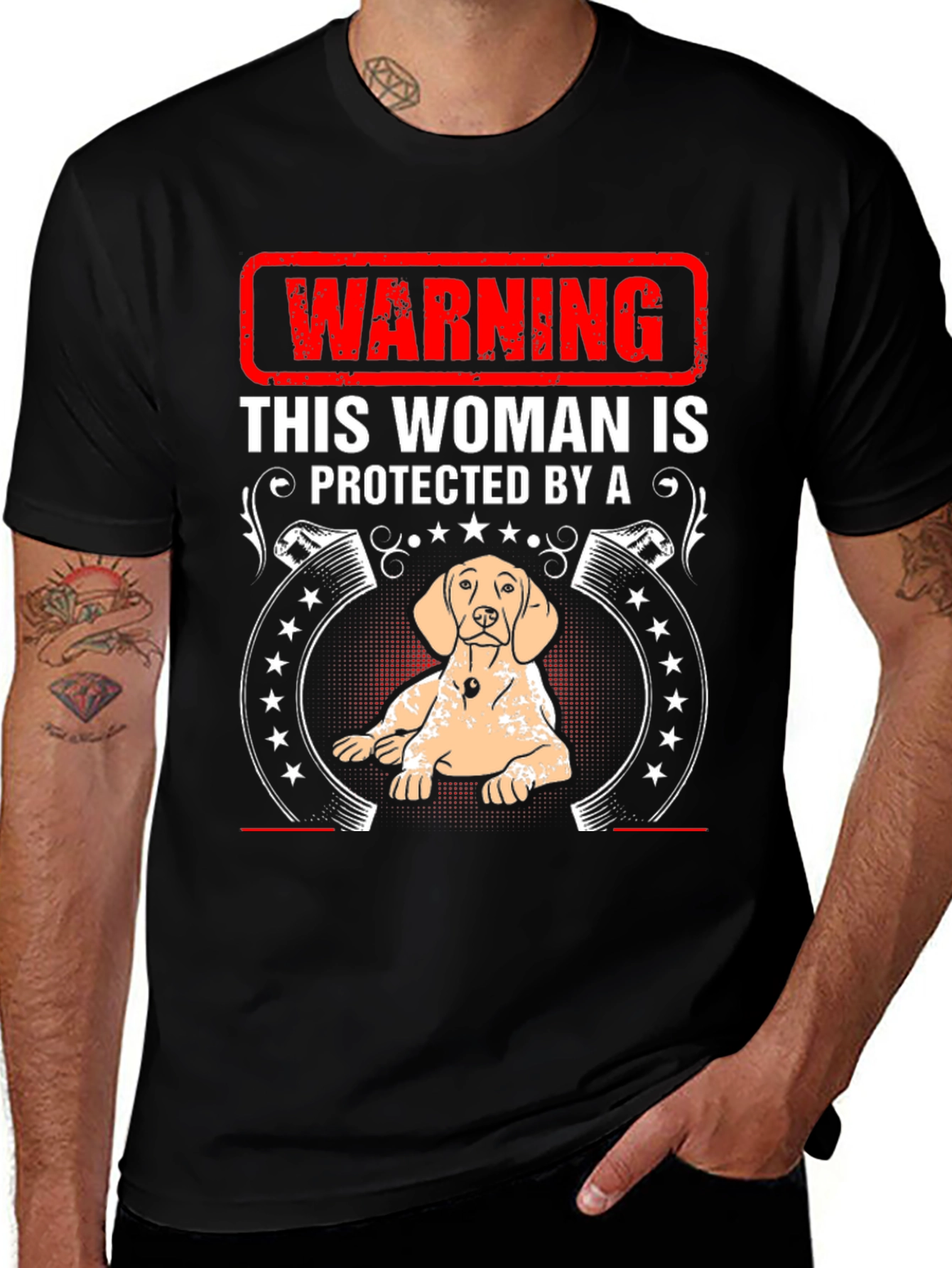 Warning This Woman is Protected by a Dog T-Shirt