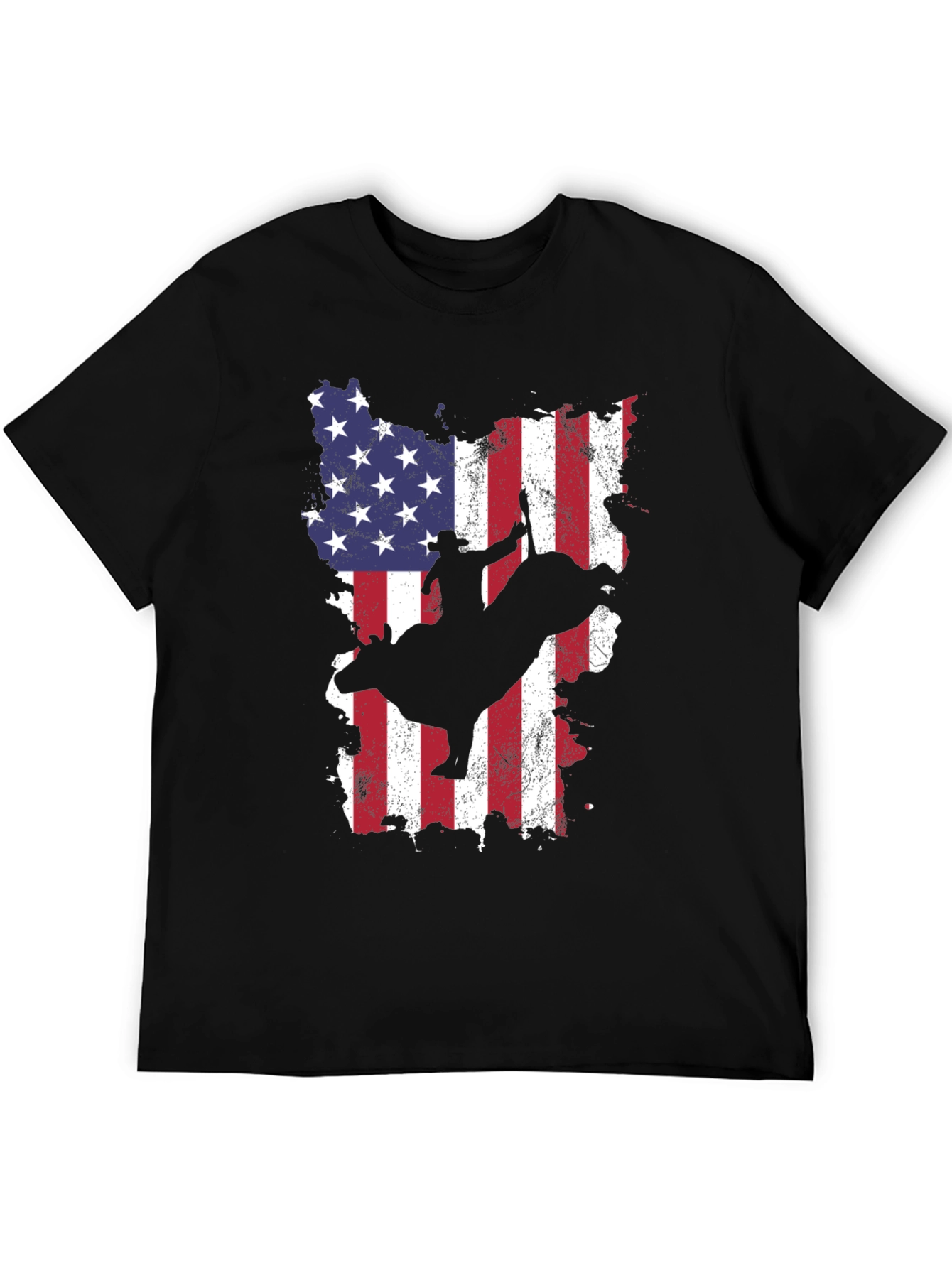 American Flag Bull Rider Graphic Tee