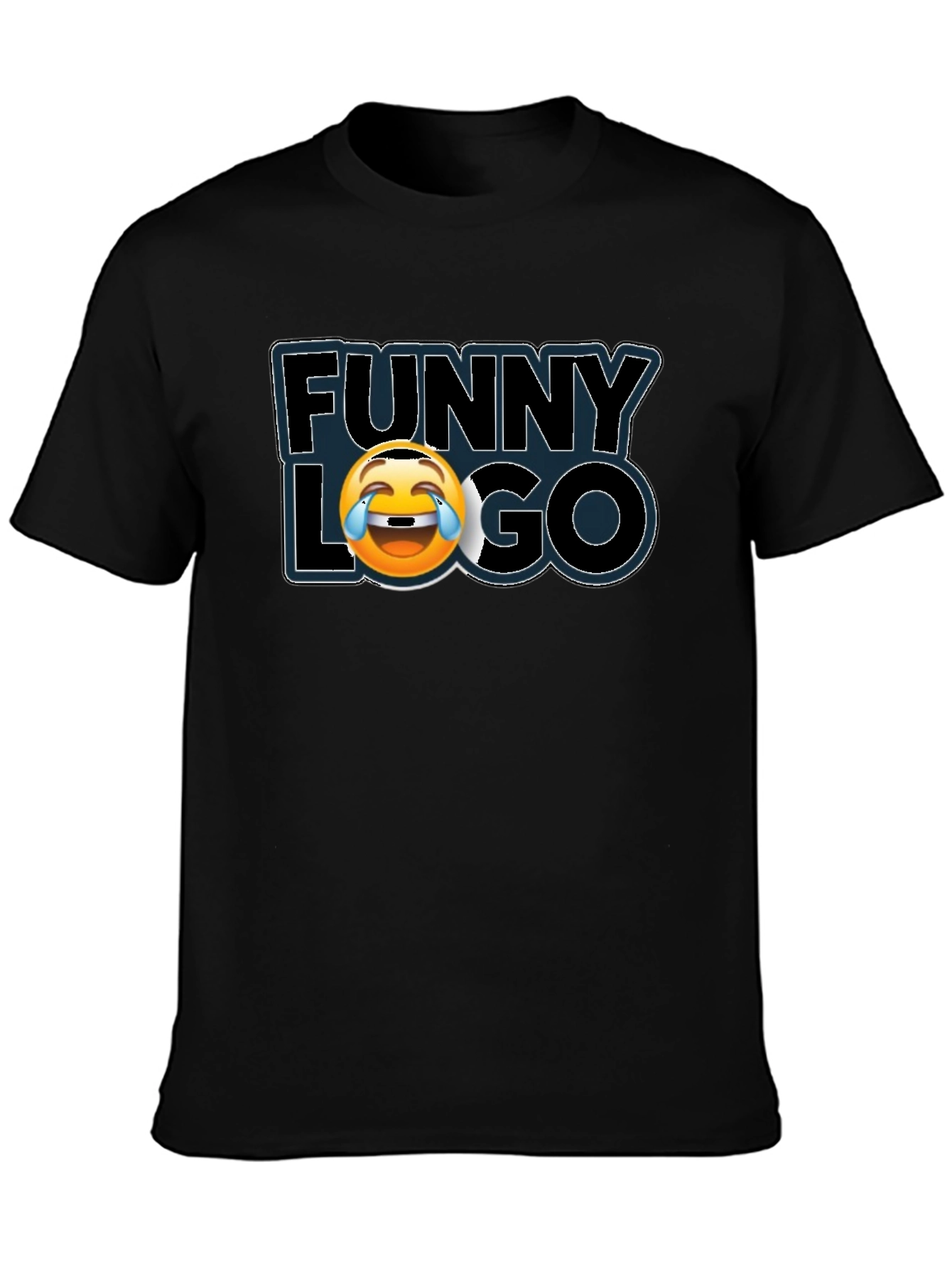 Funny Logo Graphic Black T-Shirt