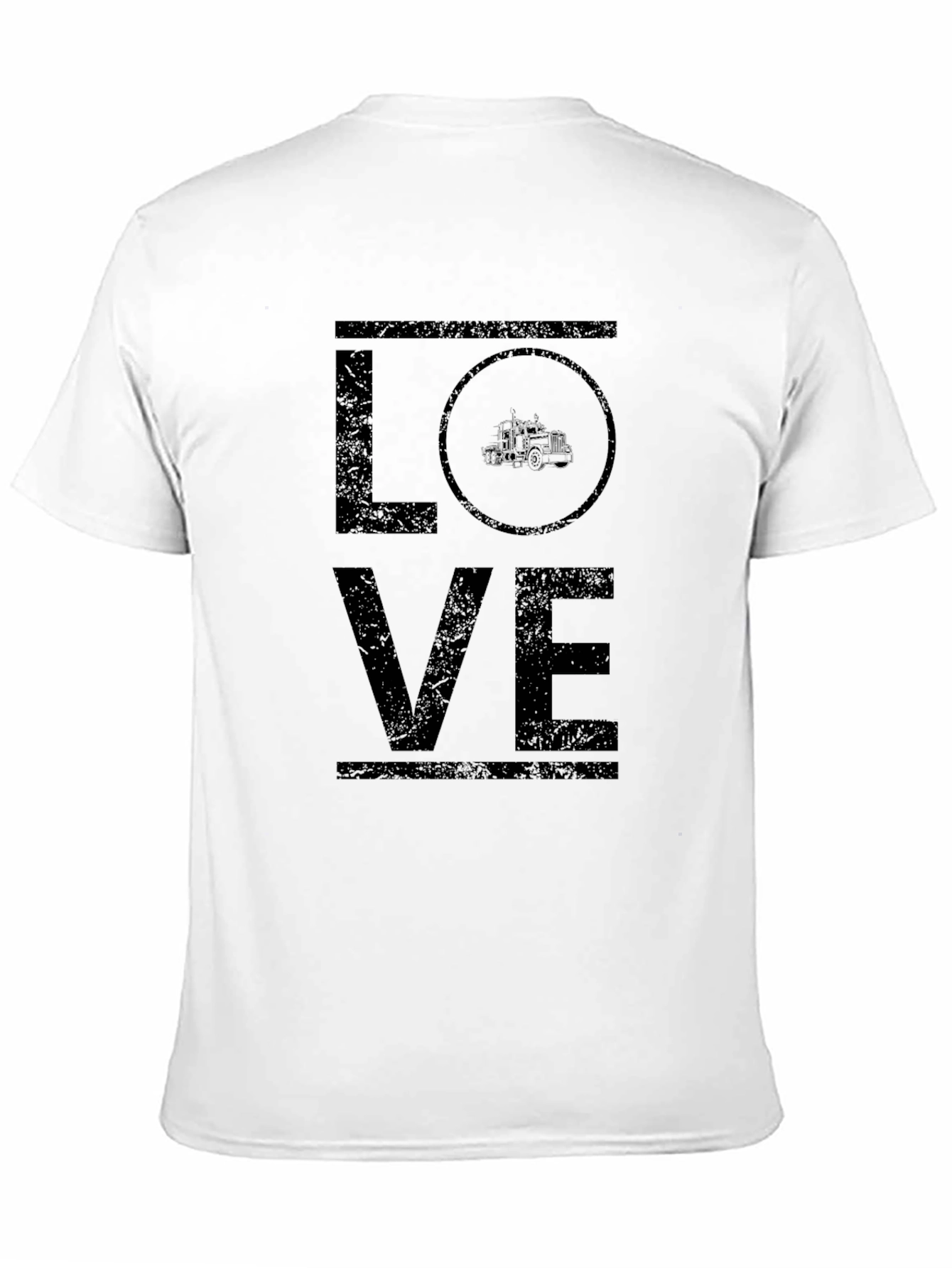 LOVE Trucker T-Shirt - Distressed Graphic Tee