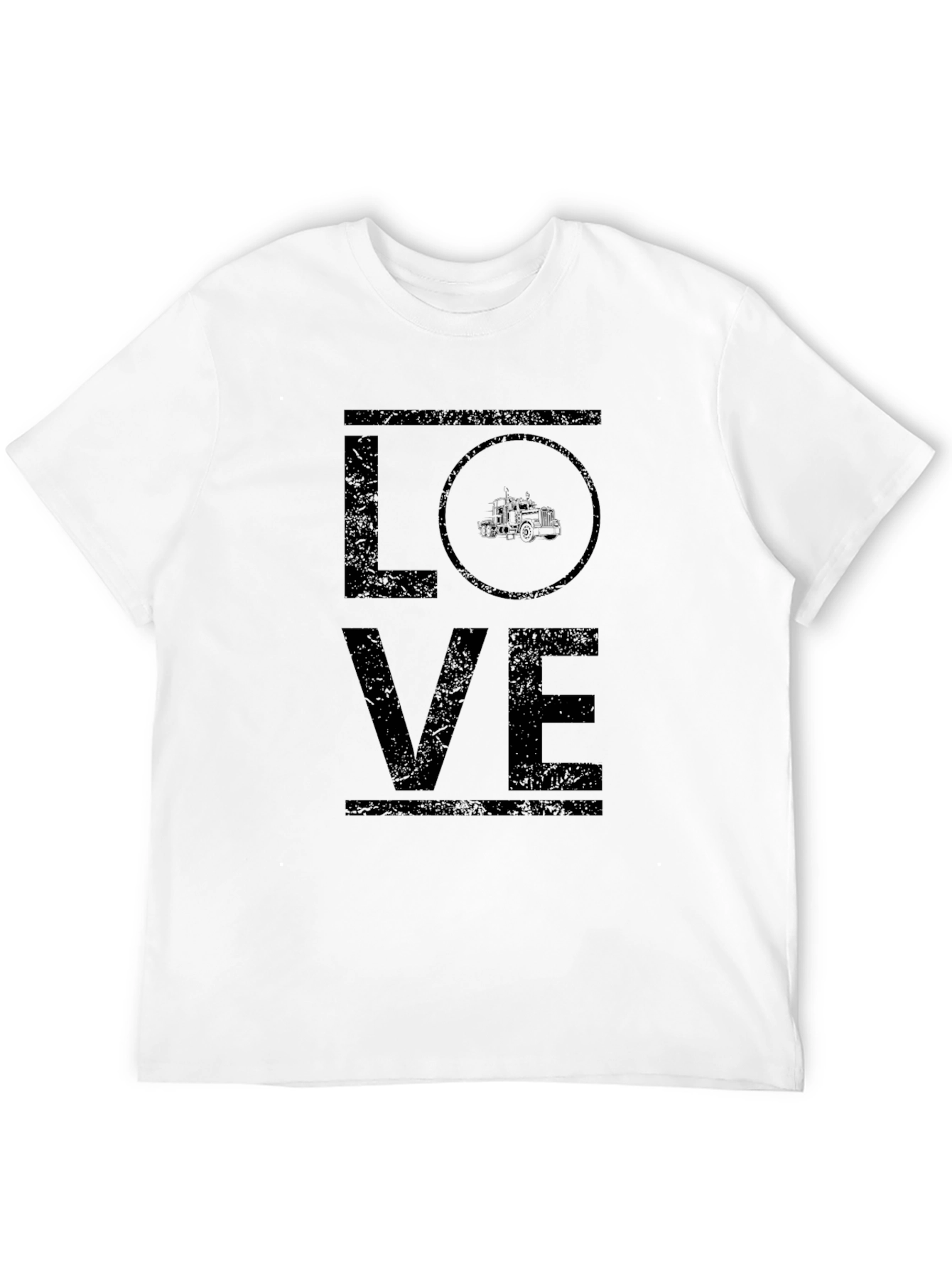 LOVE Trucker T-Shirt - Distressed Graphic Tee