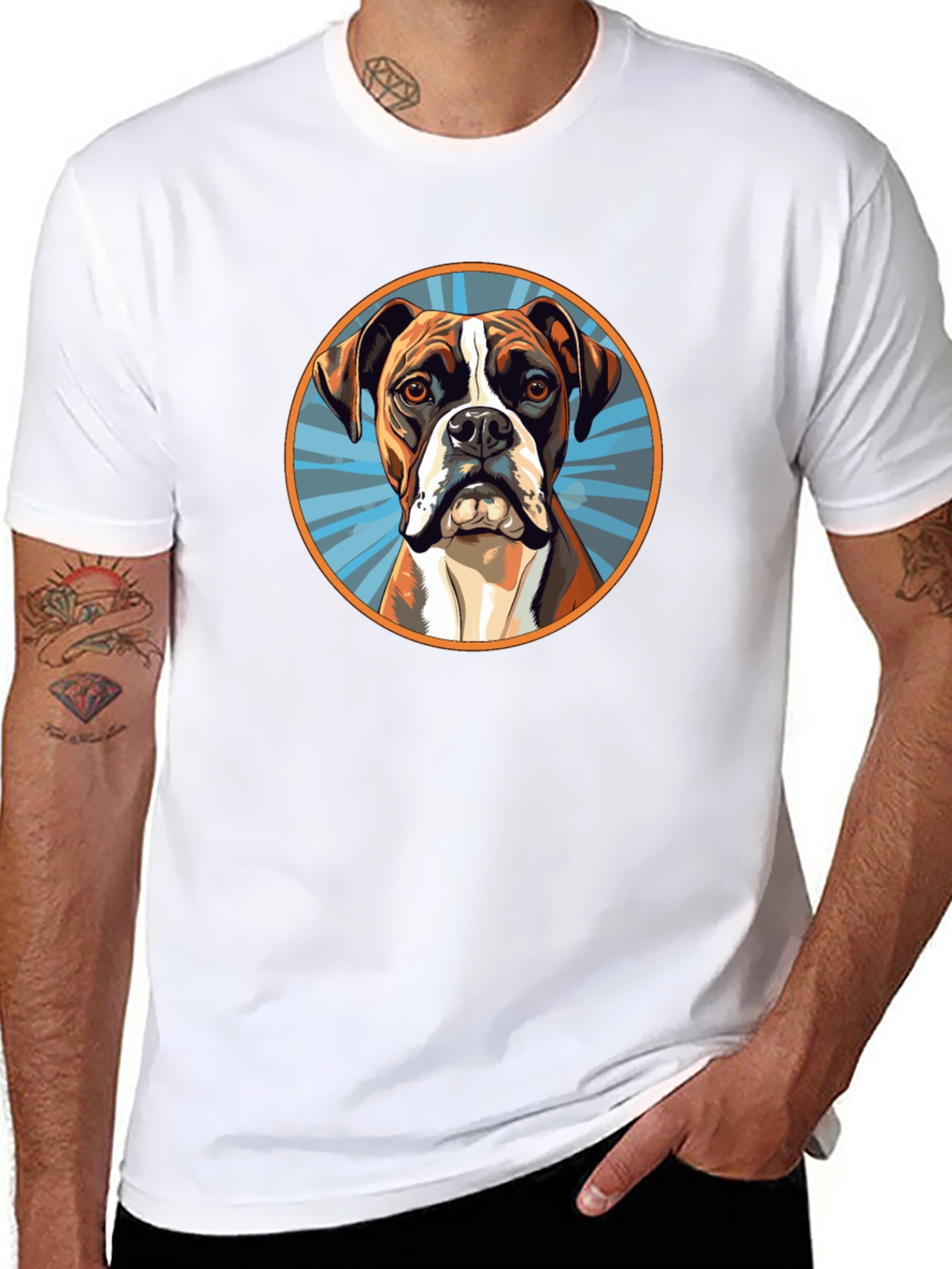 Boxer Dog Graphic Tee - Cool Canine T-Shirt