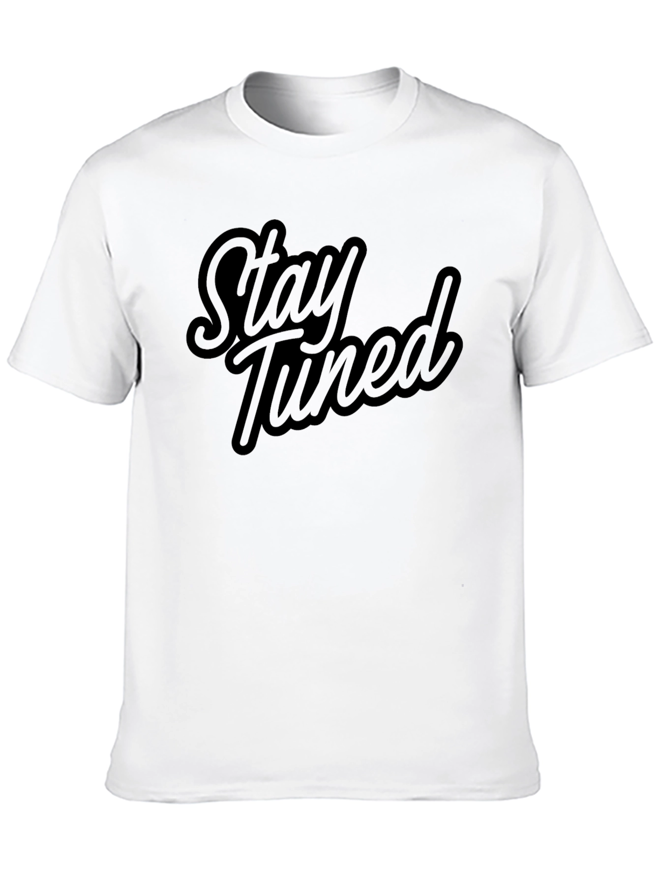 Stay Tuned Black Graphic T-Shirt - Casual Style