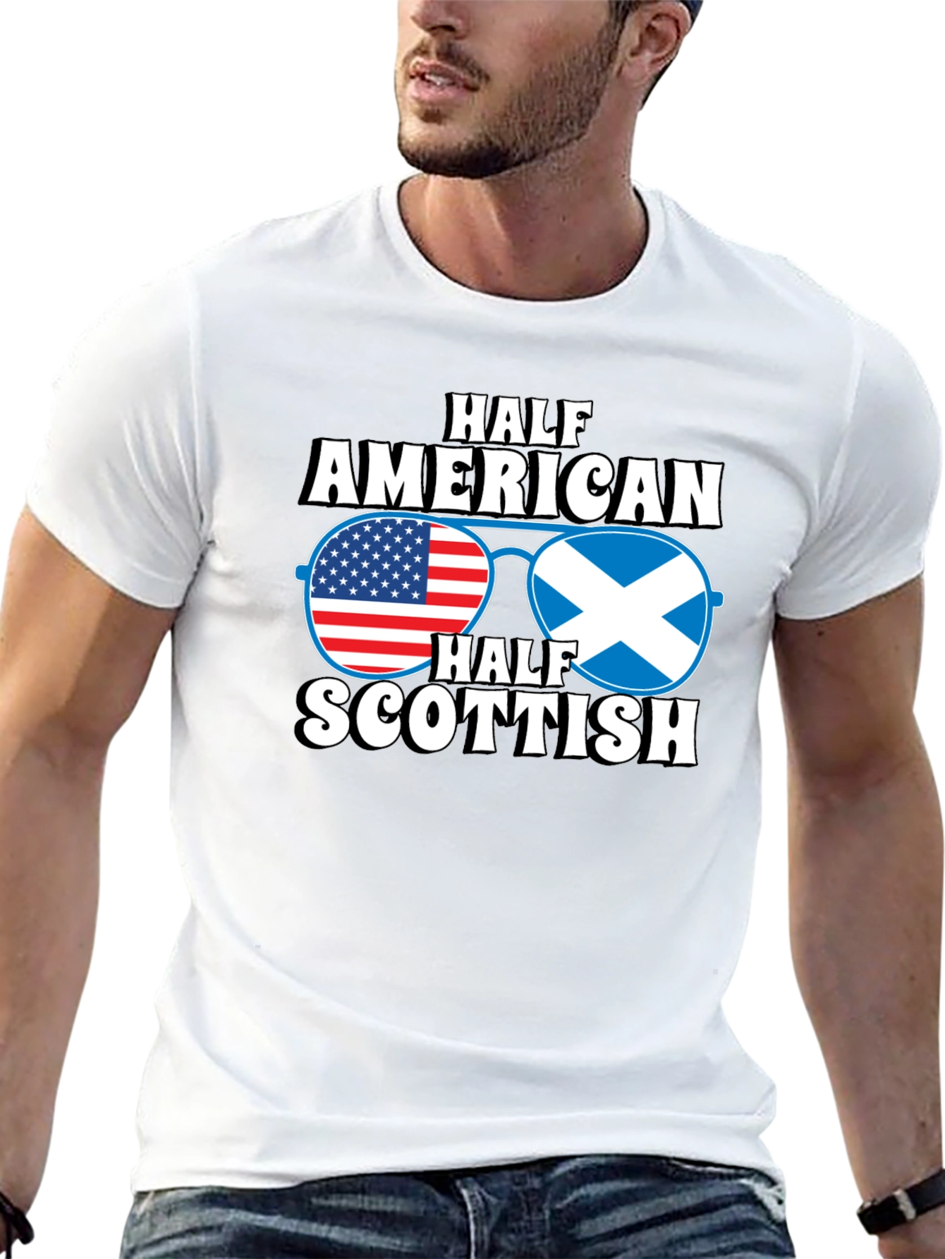 Half American Half Scottish Graphic T-Shirt