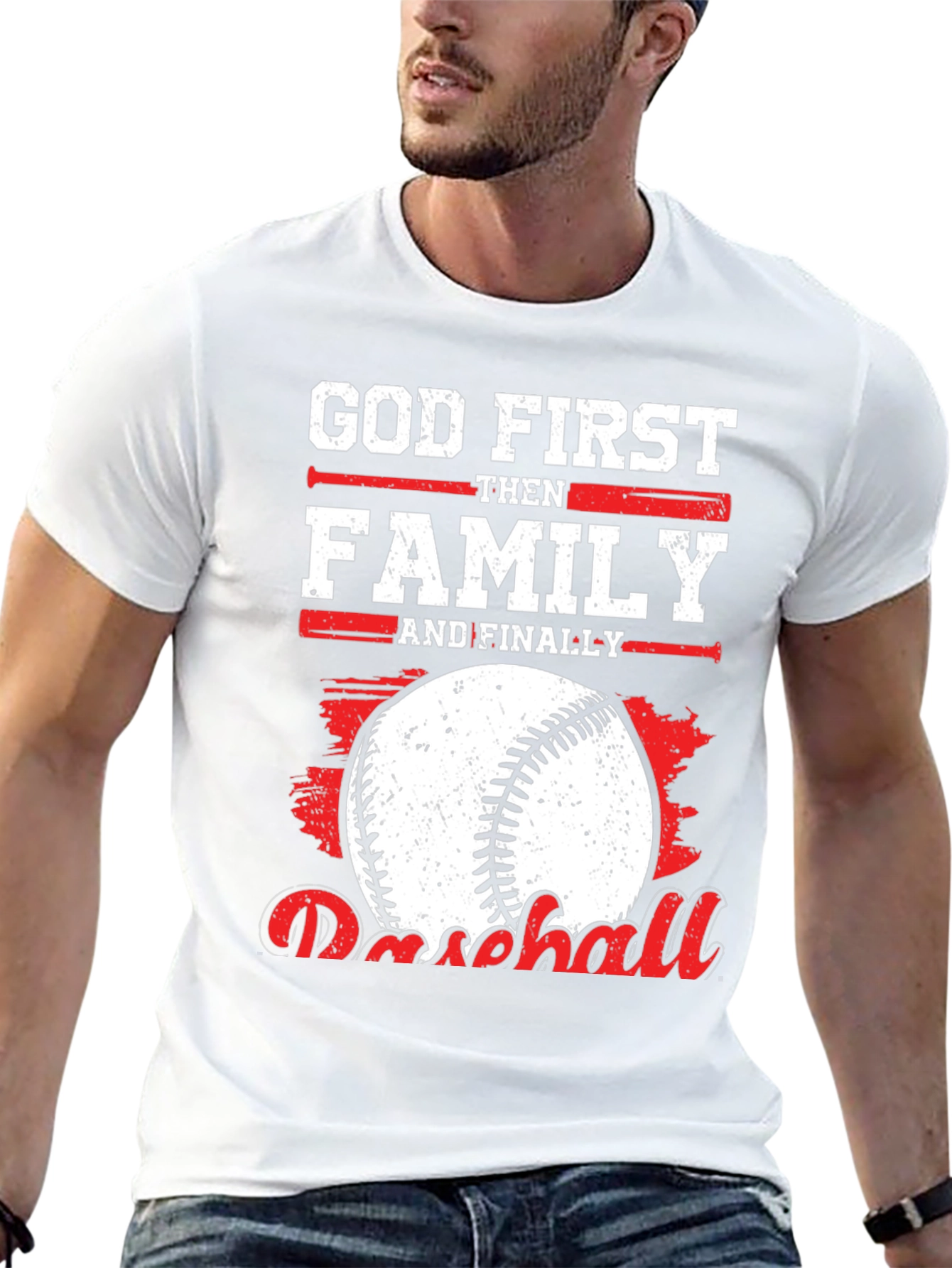 God First Family Then Baseball Graphic Tee
