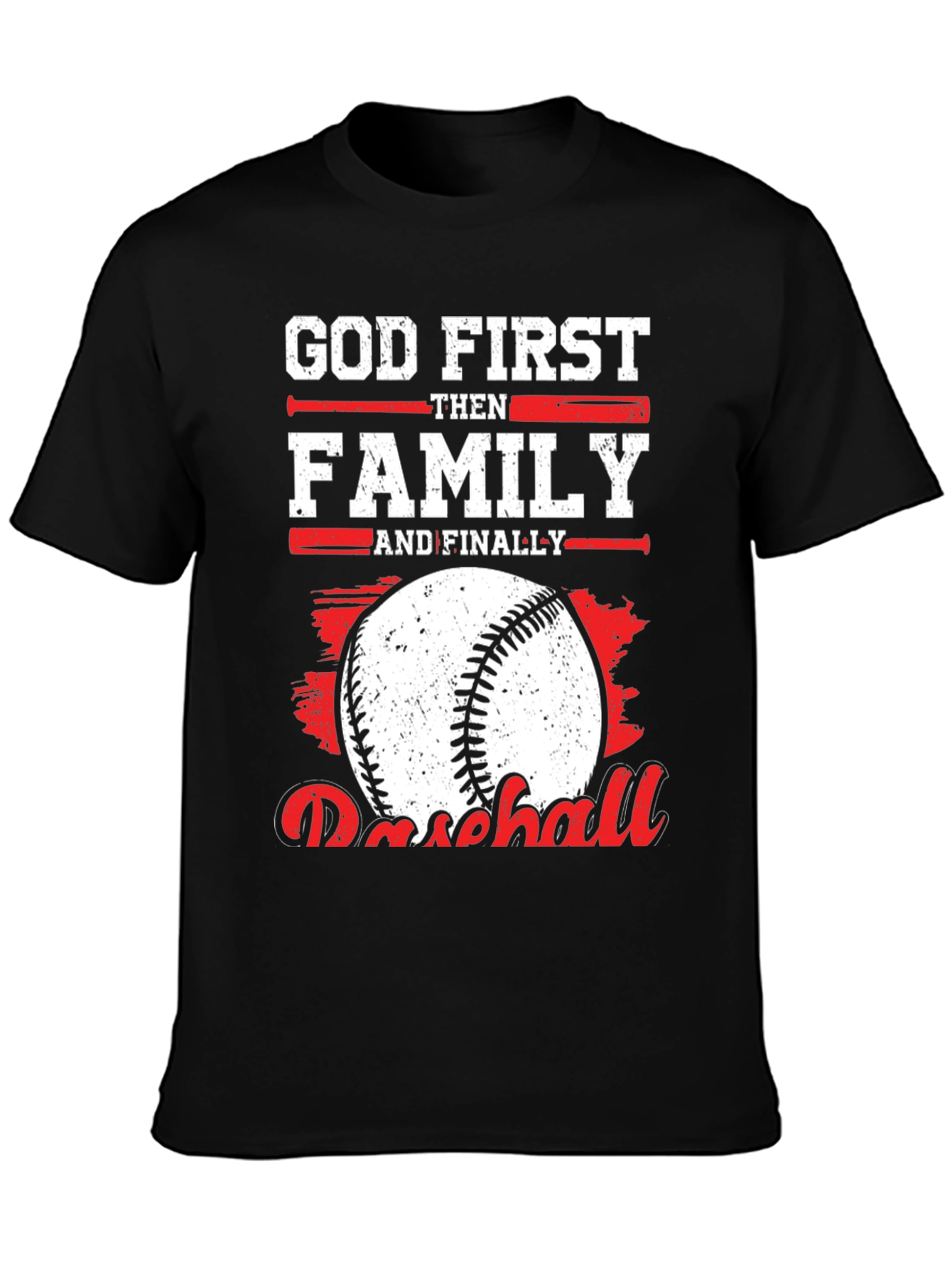 God First Family Then Baseball Graphic Tee