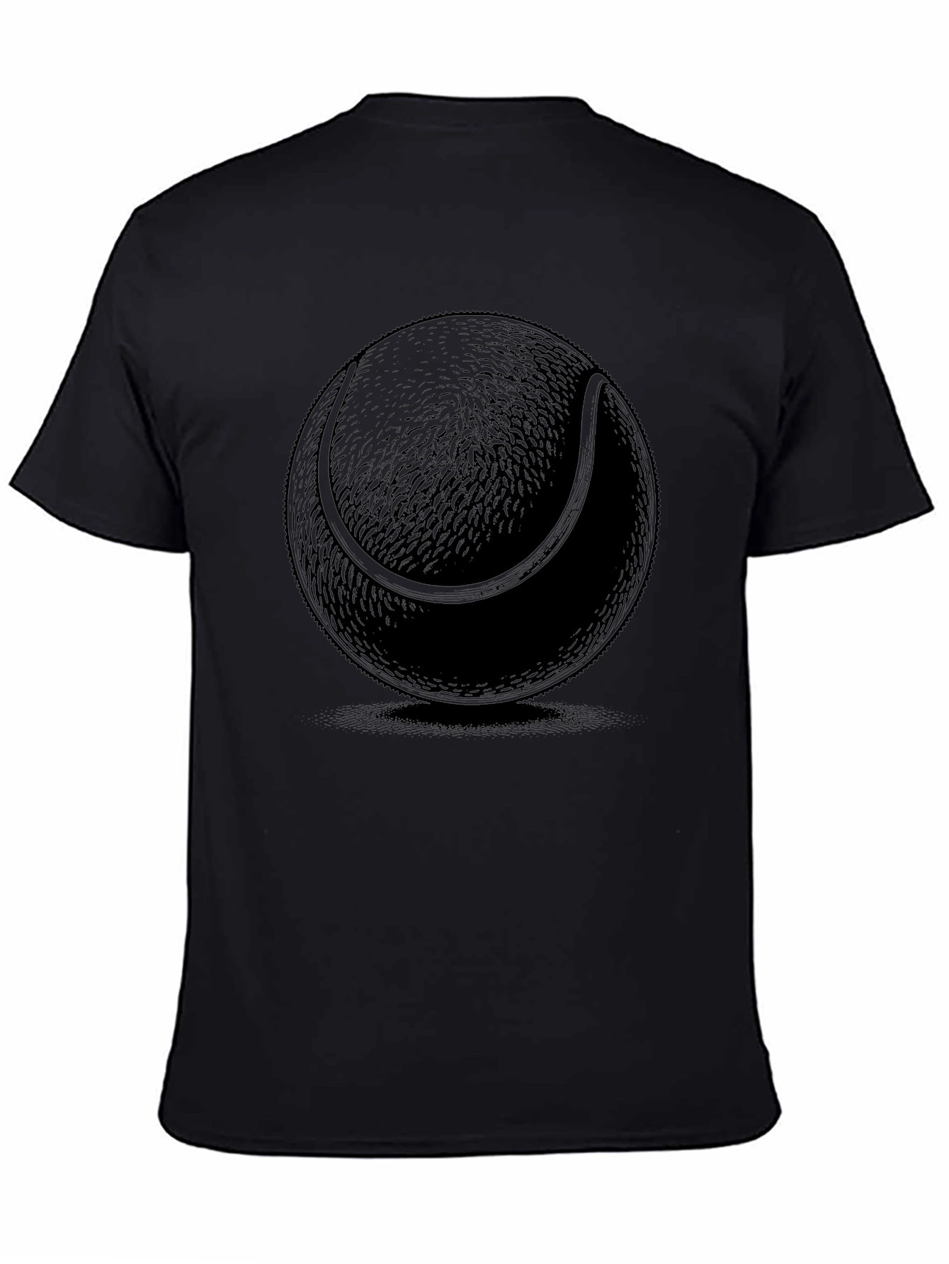 Mens Black Tennis Ball Graphic T-Shirt
