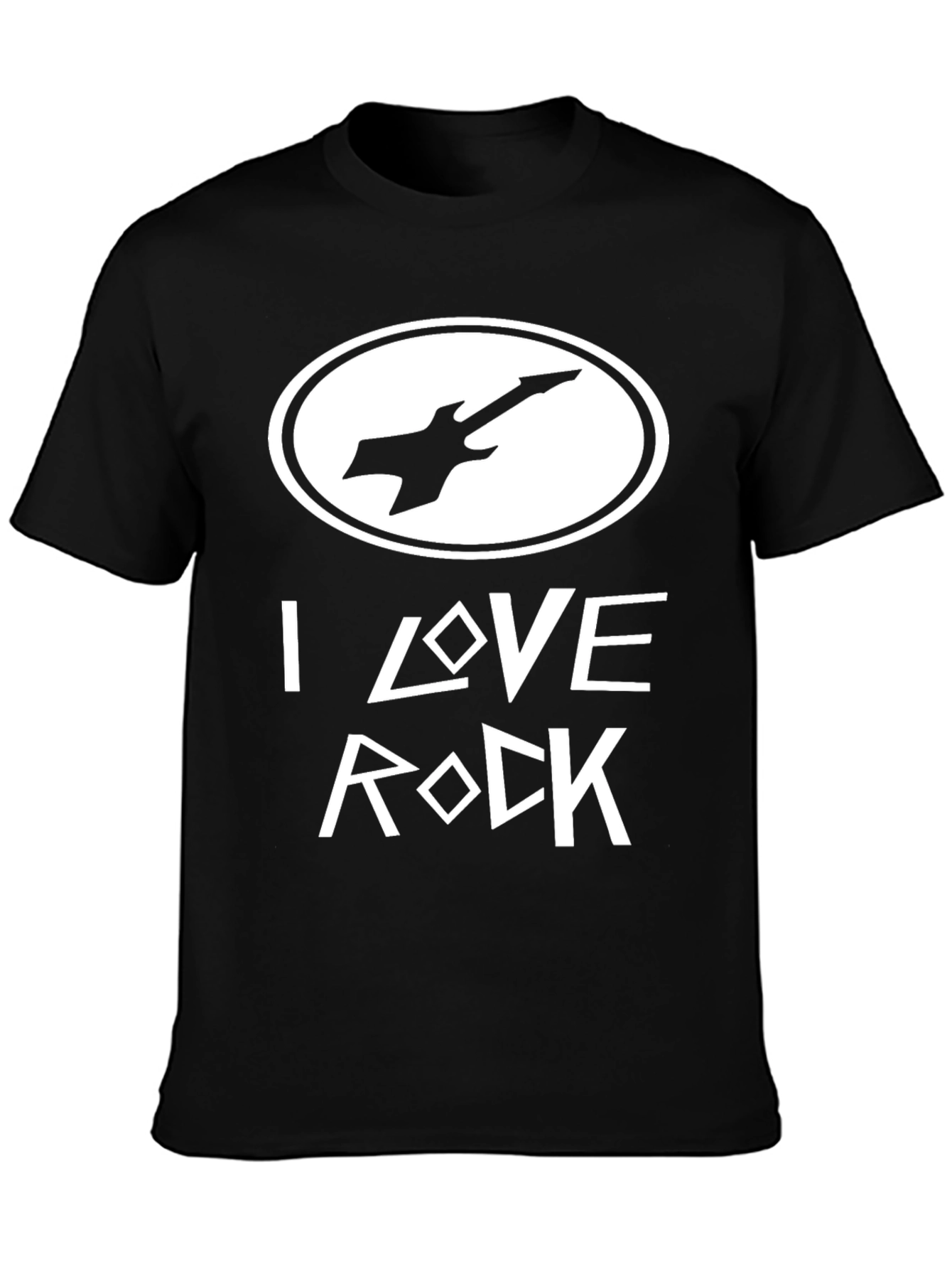 I Love Rock Black Graphic Tee