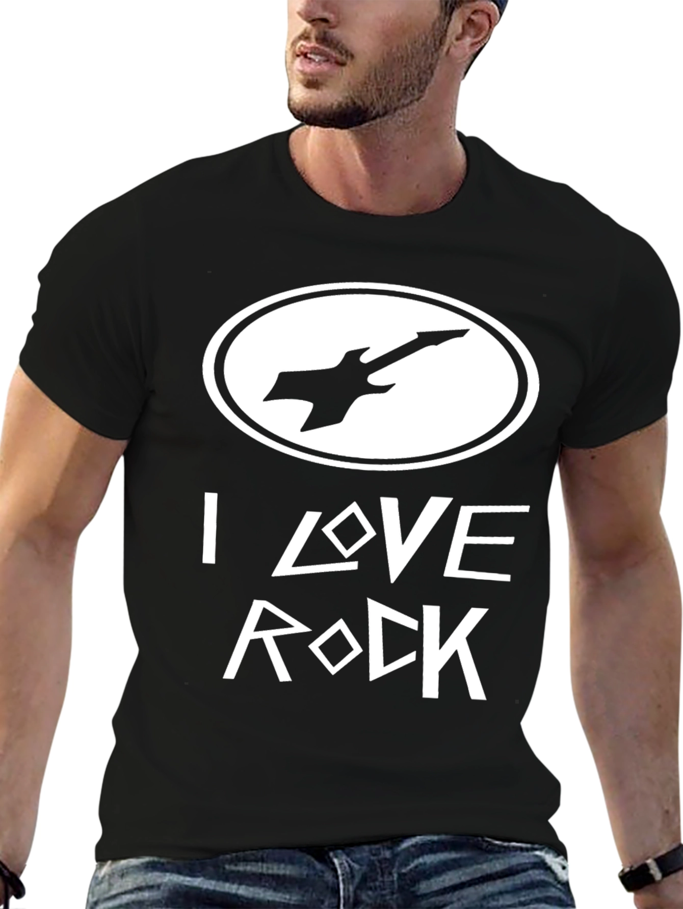 I Love Rock Black Graphic Tee