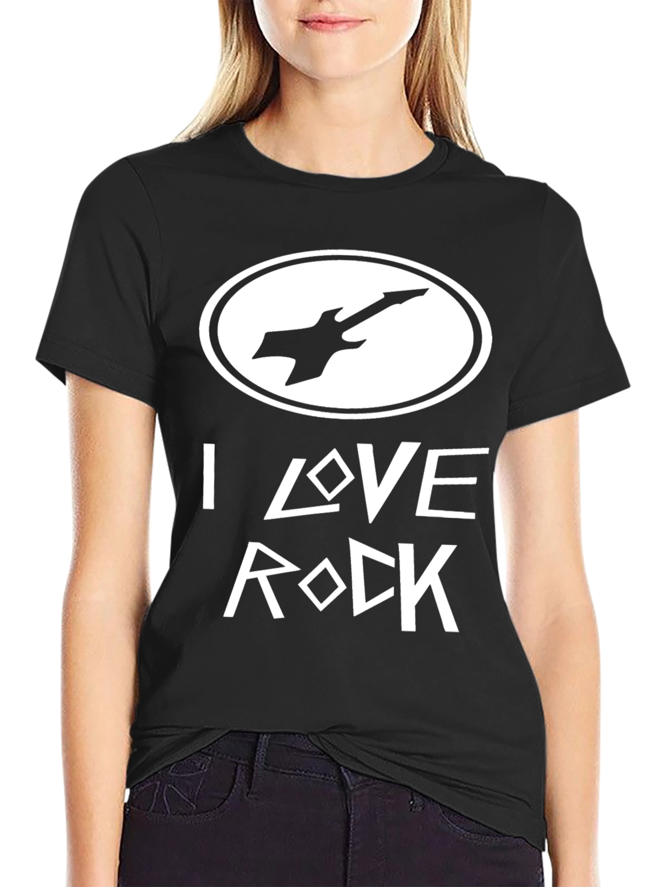 I Love Rock Black Graphic Tee