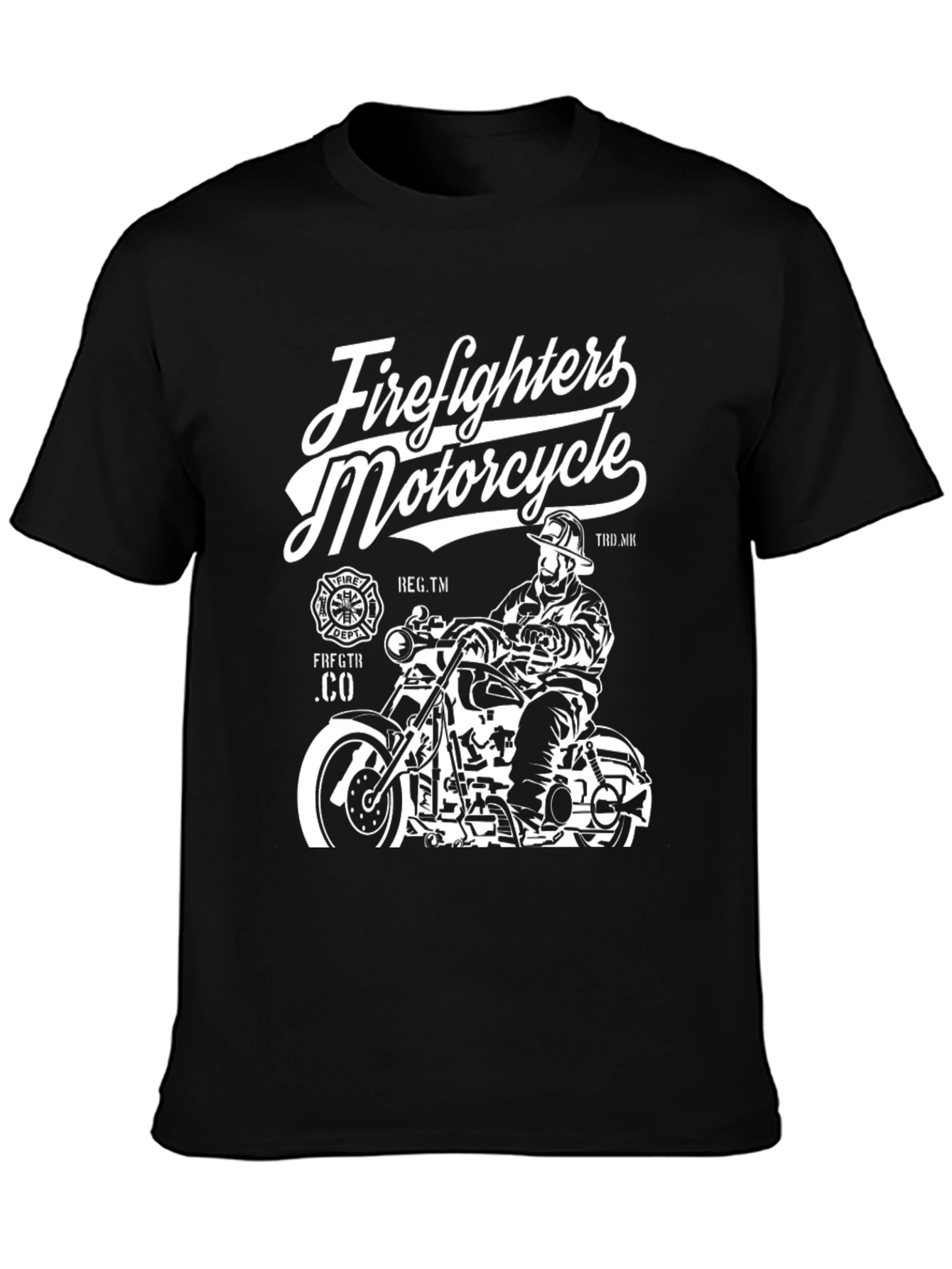 Firefighters Motorcycle T-Shirt - Black