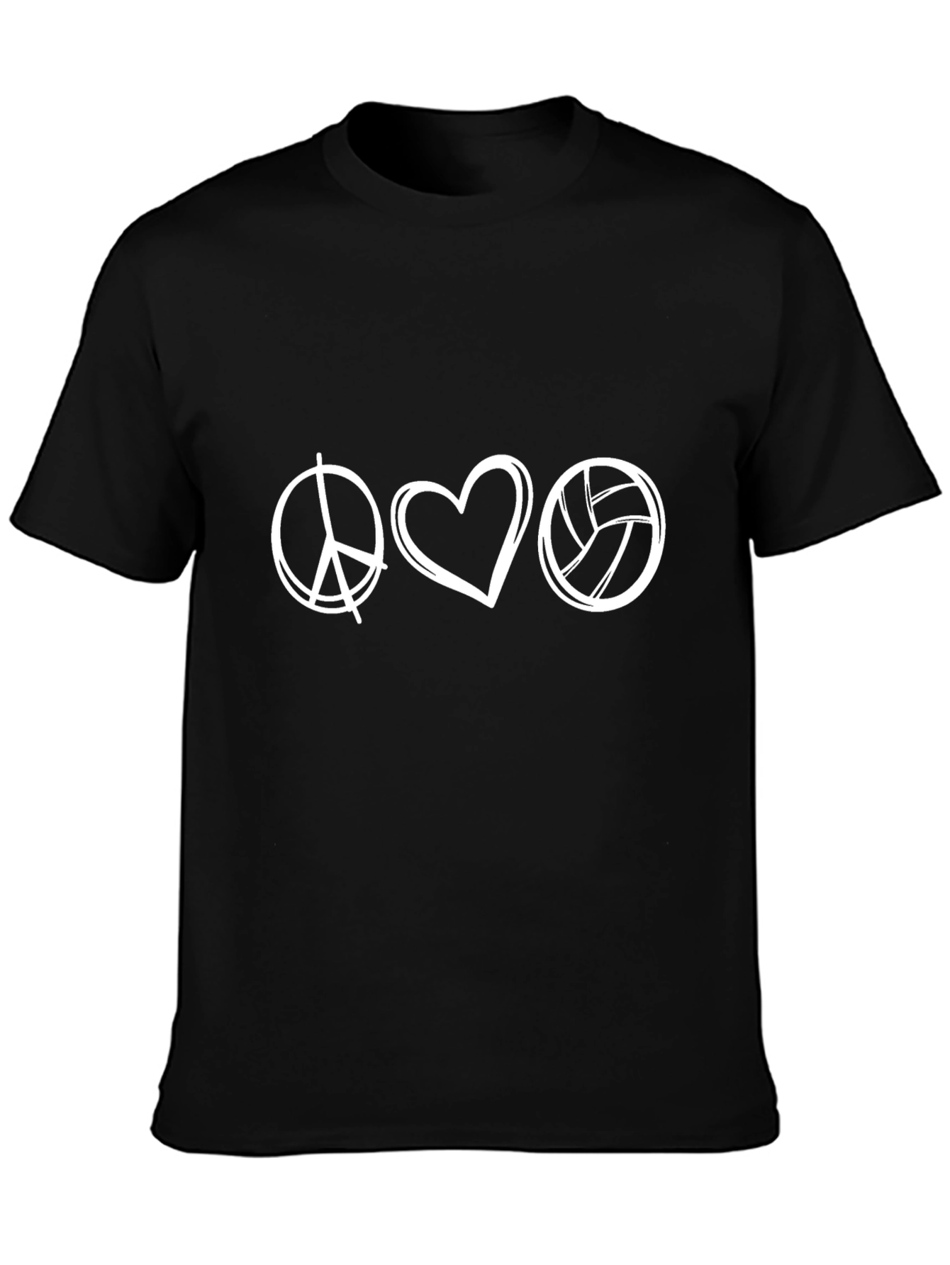 Peace Love Volleyball Graphic T-Shirt