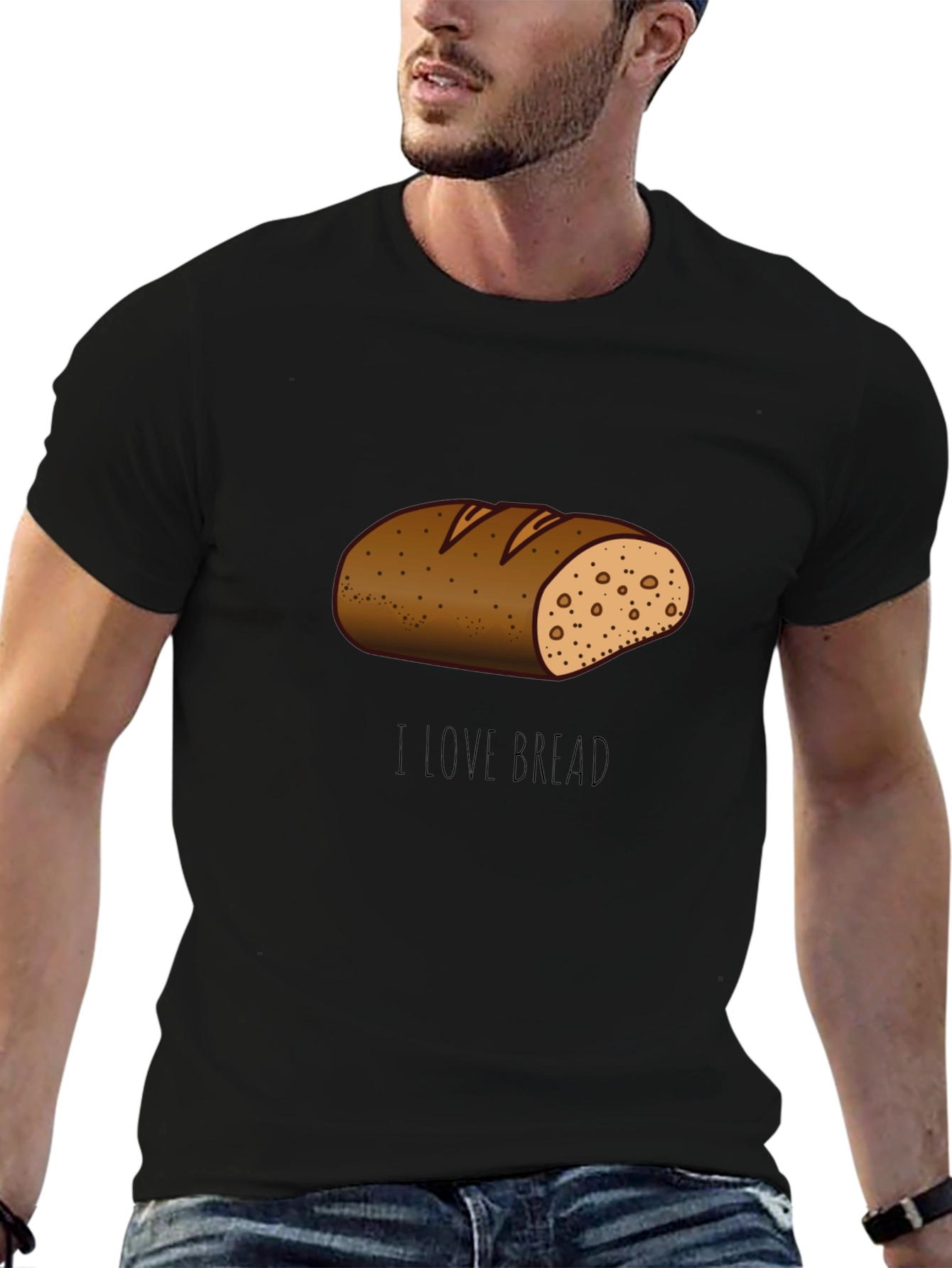 I Love Bread T-Shirt Funny Cartoon Loaf Tee