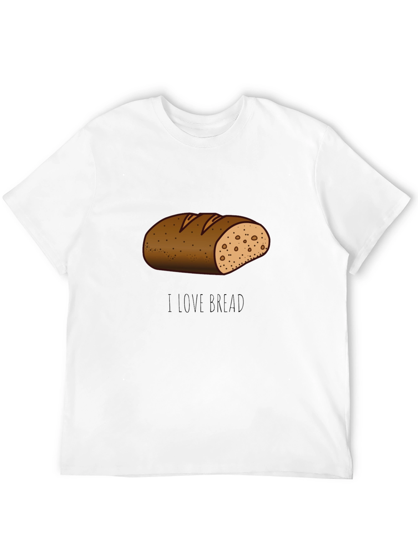 I Love Bread T-Shirt Funny Cartoon Loaf Tee