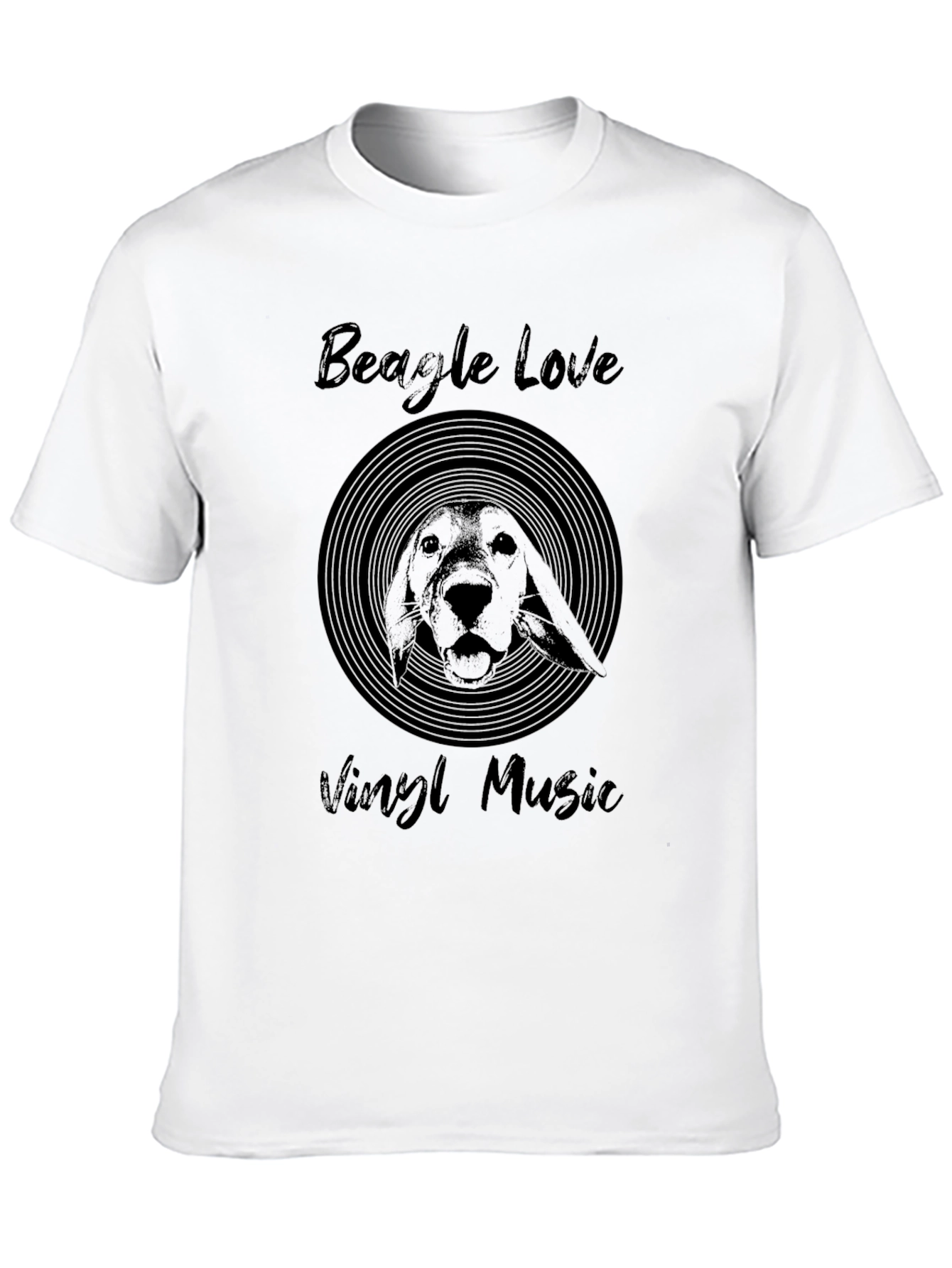 Beagle Love Vinyl Music T-Shirt